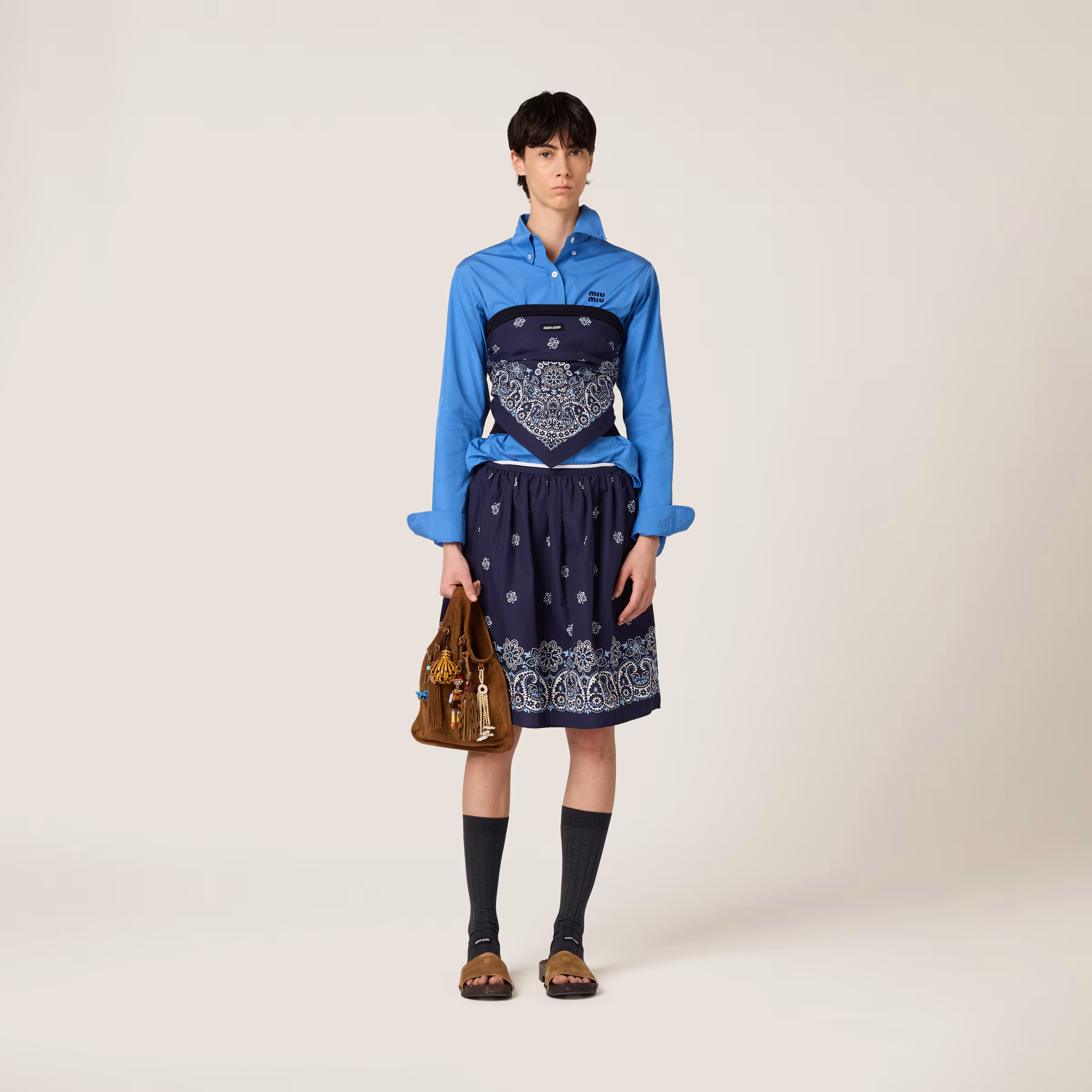 Printed Poplin Bandana Top