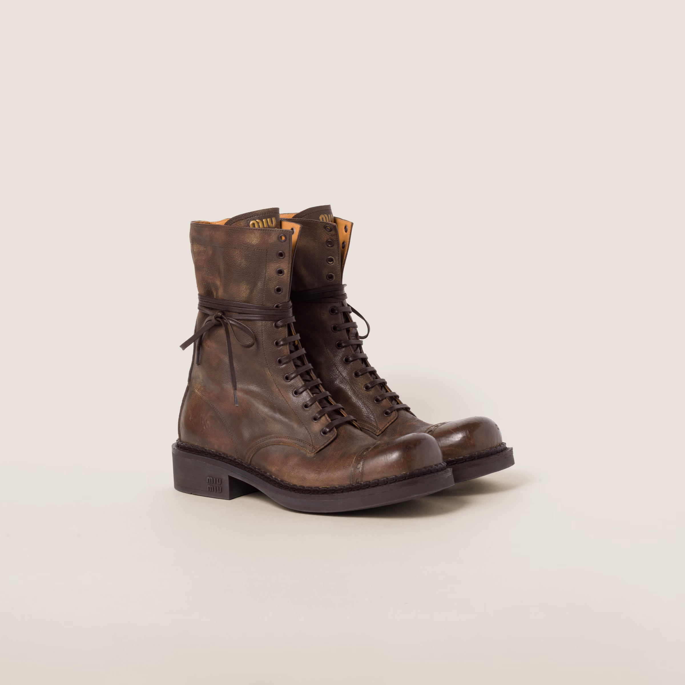 Leather Laced Booties