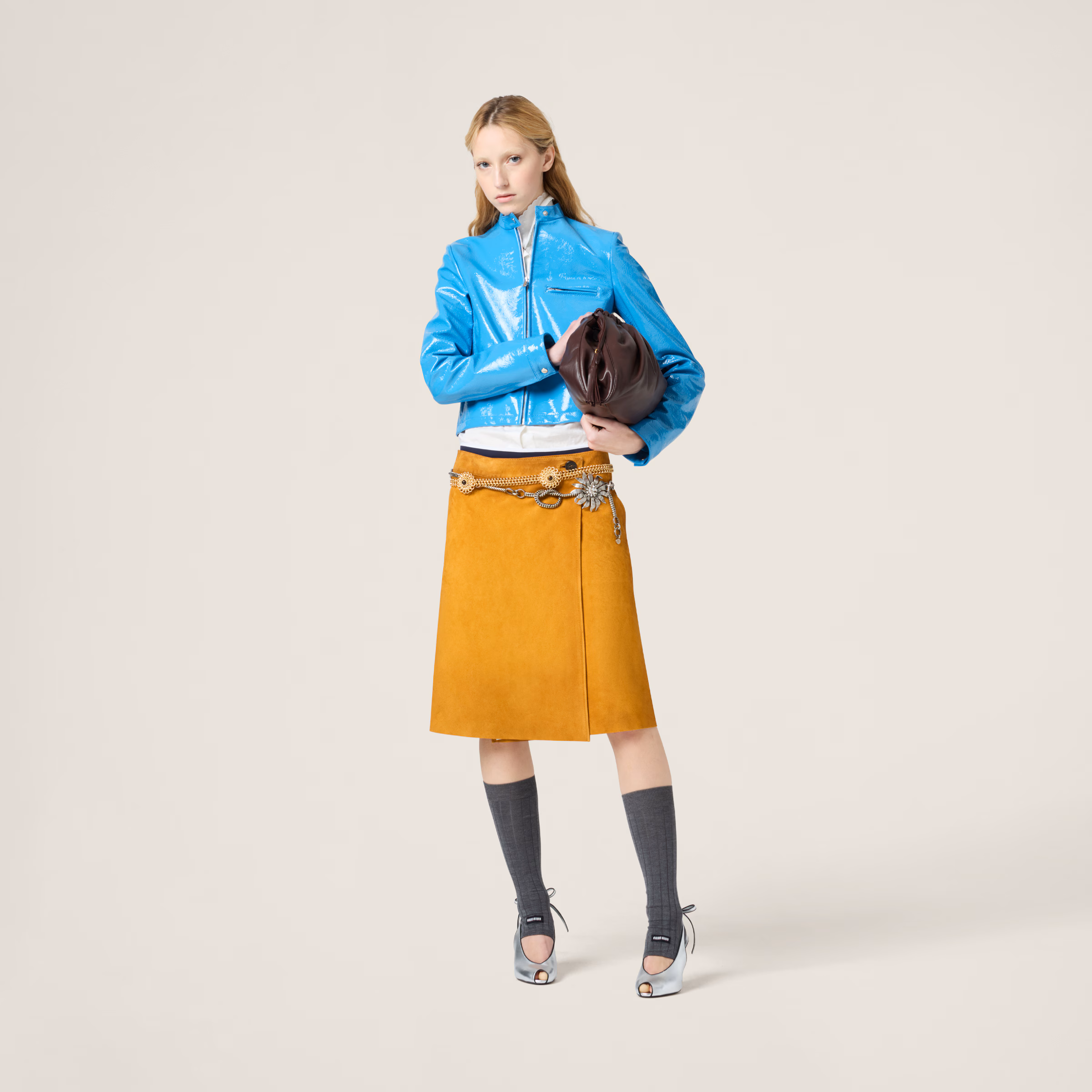 Suede Wraparound Skirt