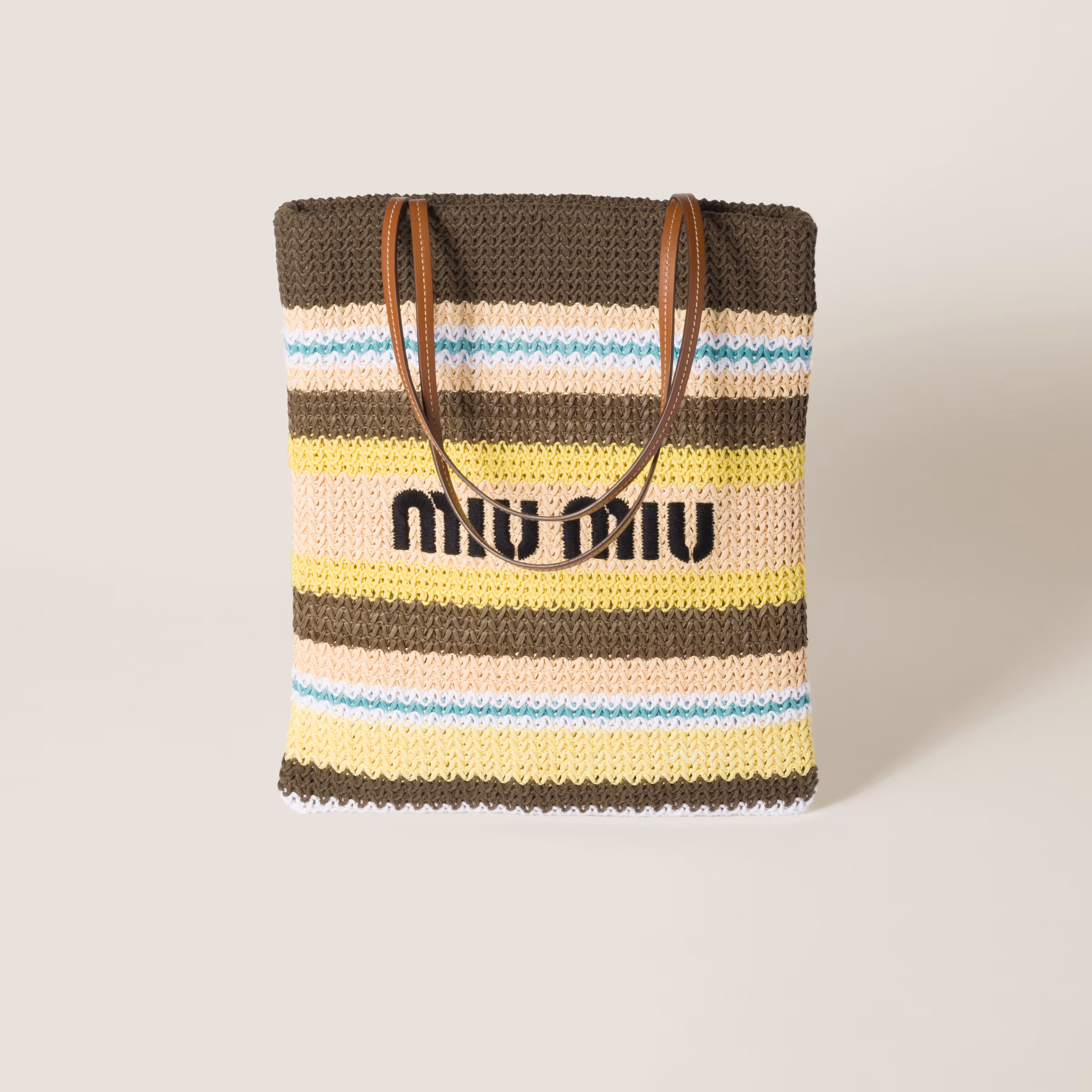 Raffia-Effect Woven Tote Bag
