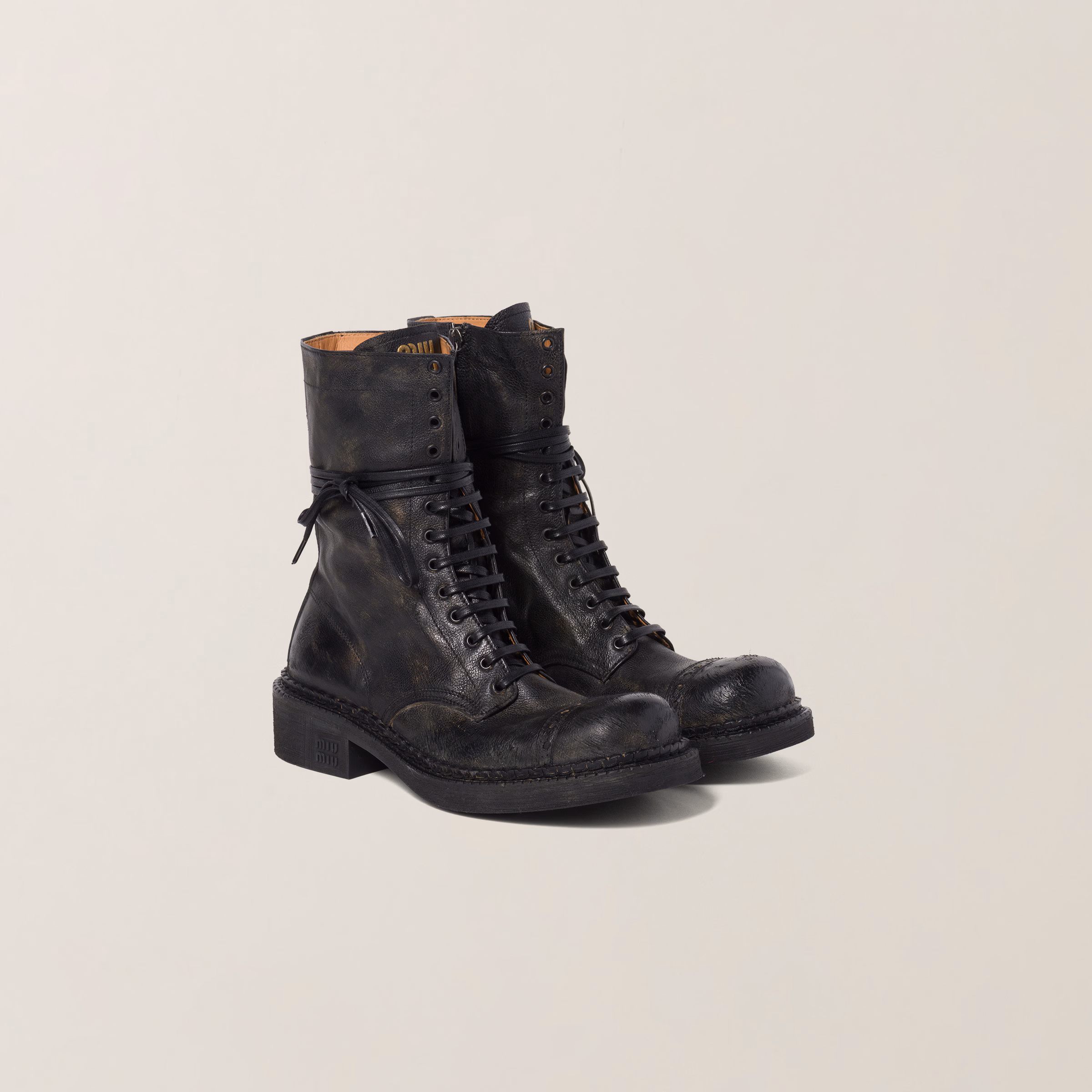 Leather Laced Booties