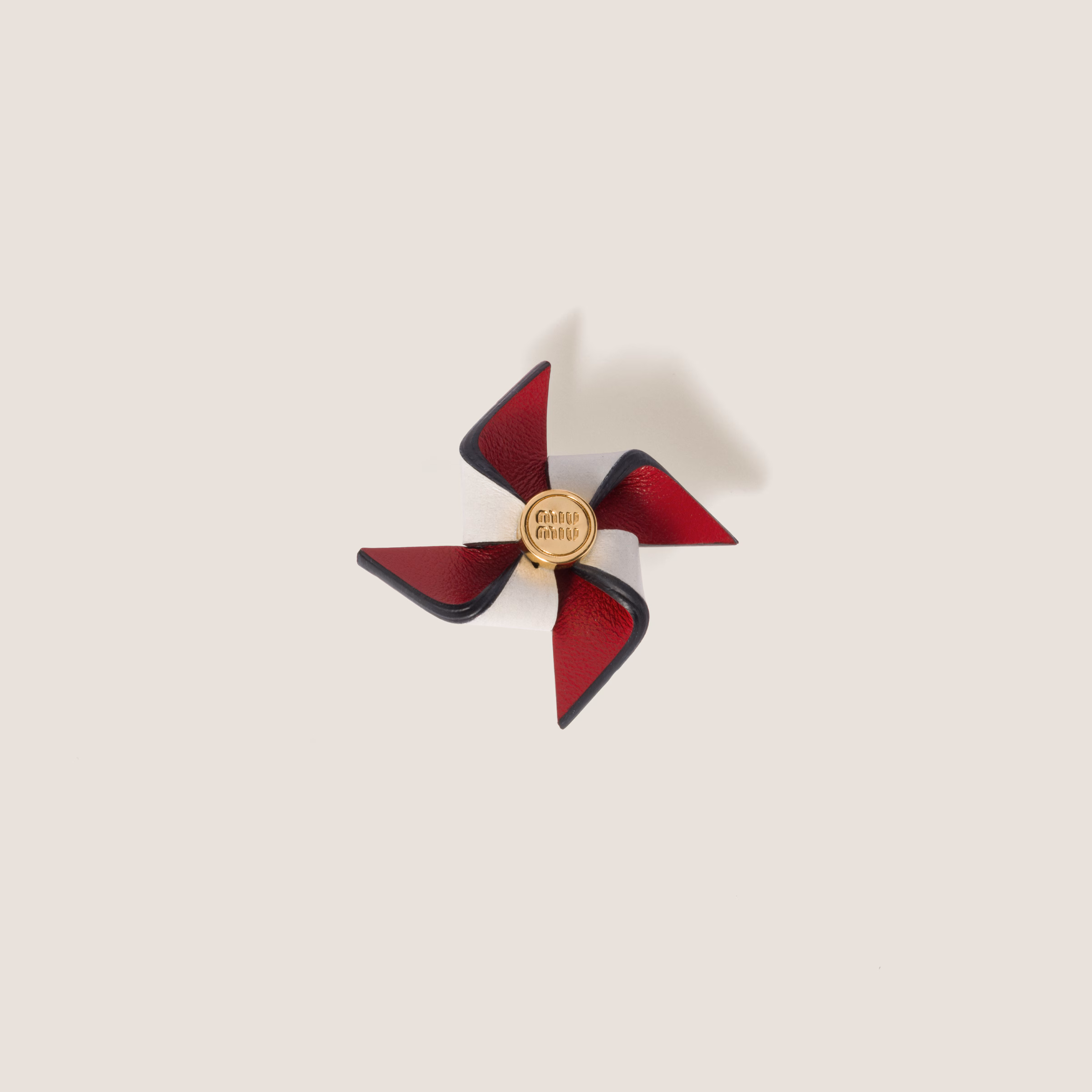 Leather Pinwheel Brooch