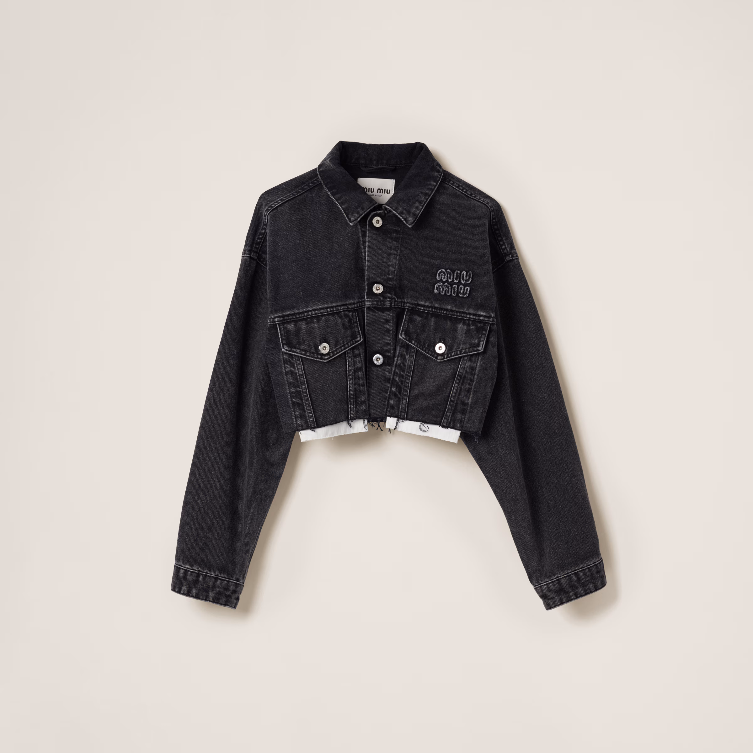 Black Denim Blouson Jacket