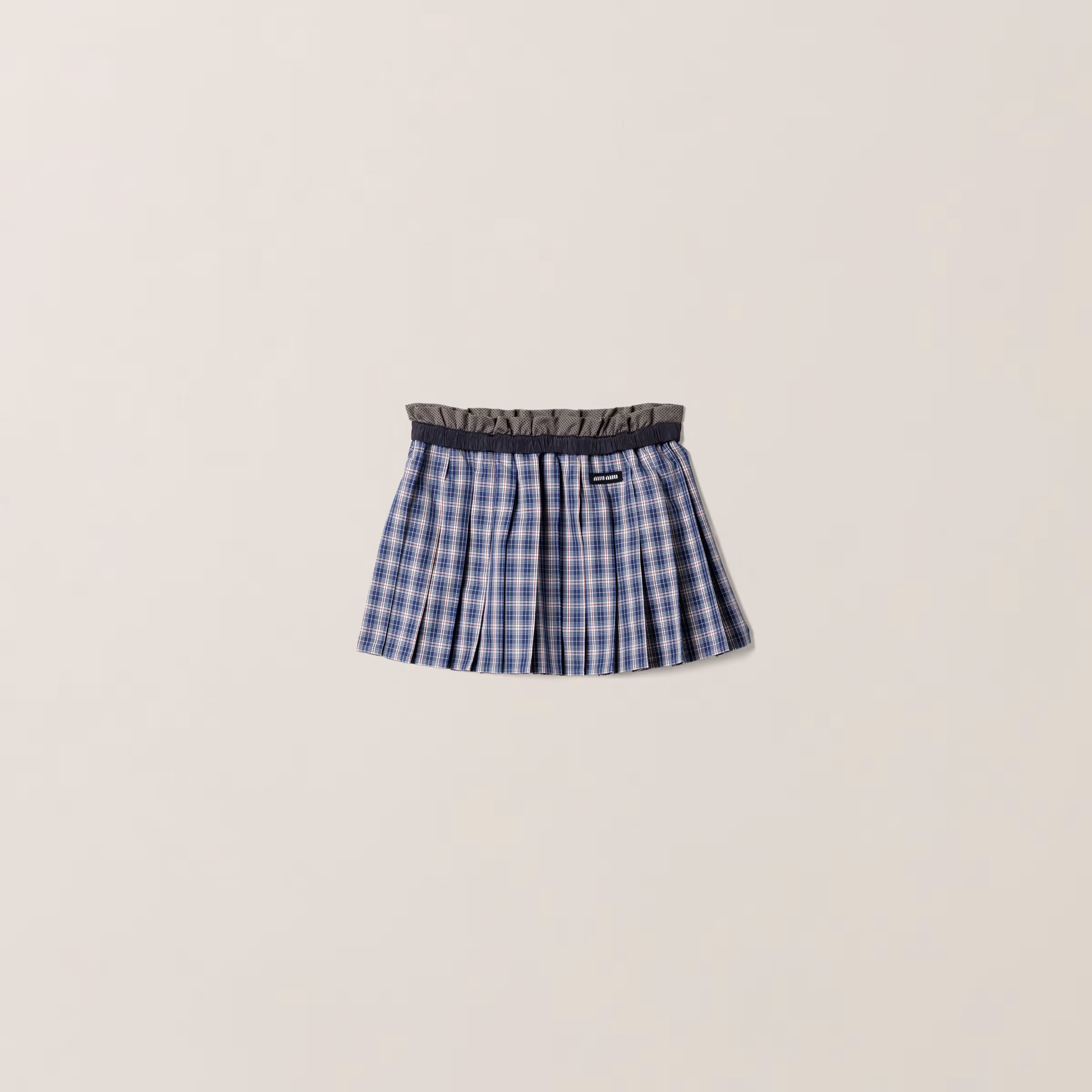 Pleated Check Miniskirt