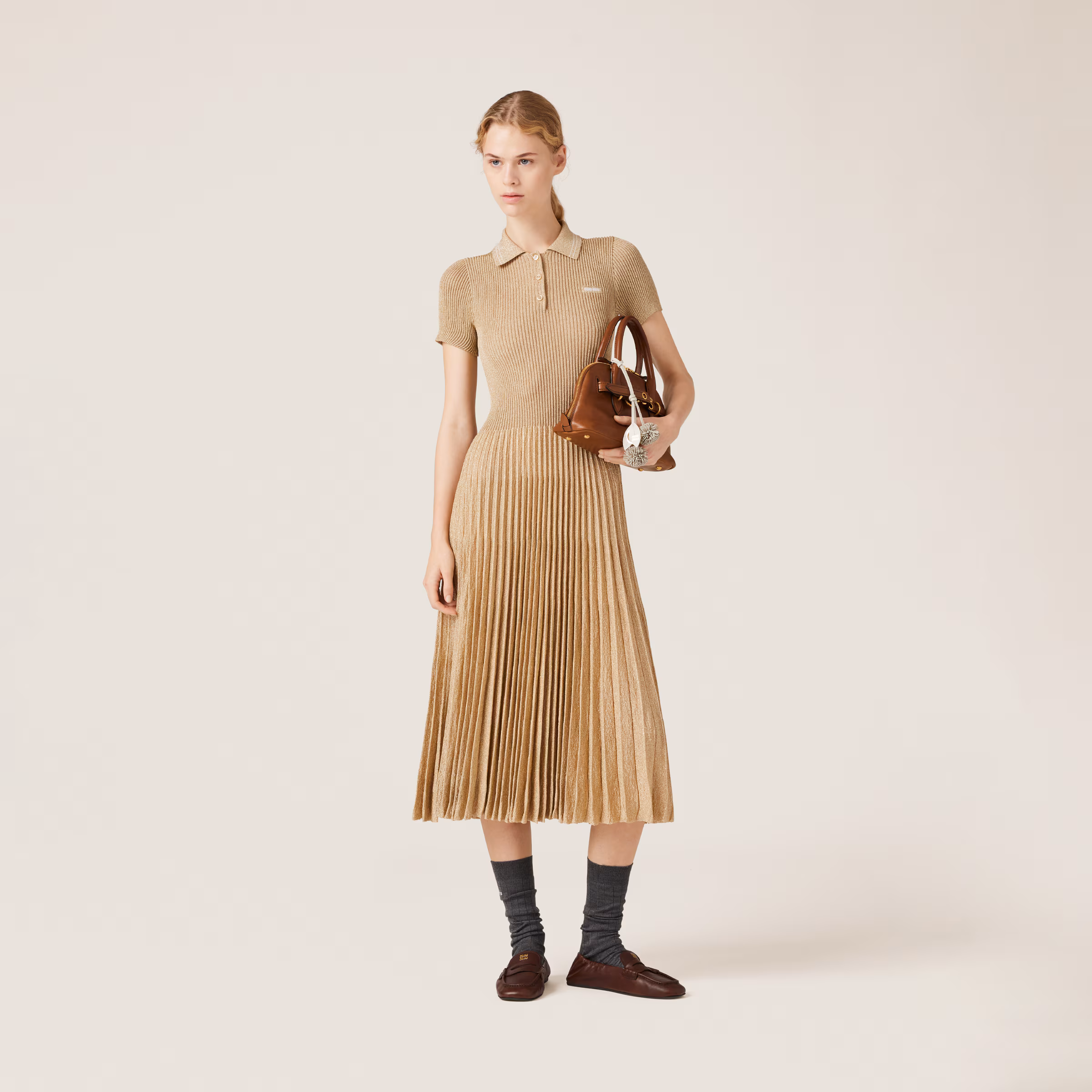 Lamé Polo Dress