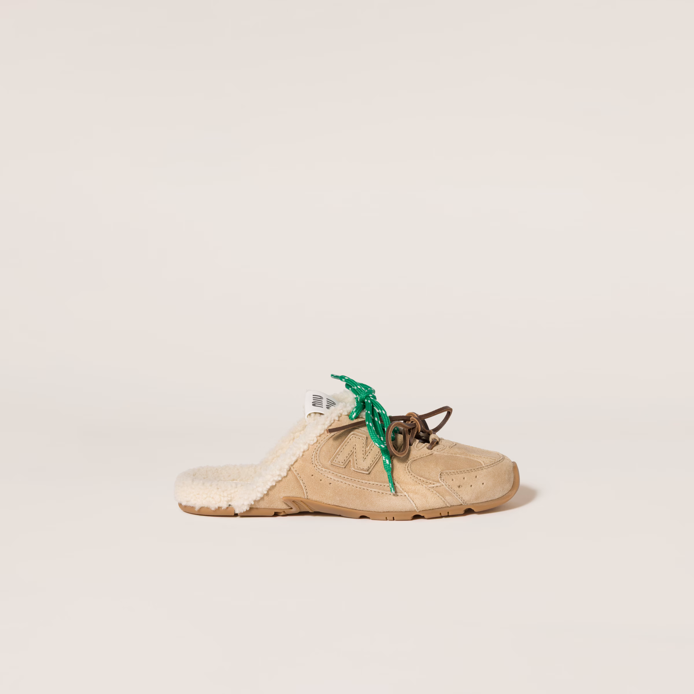 New Balance X Miu Miu 530 Sl Bleached Suede Sneaker Mules