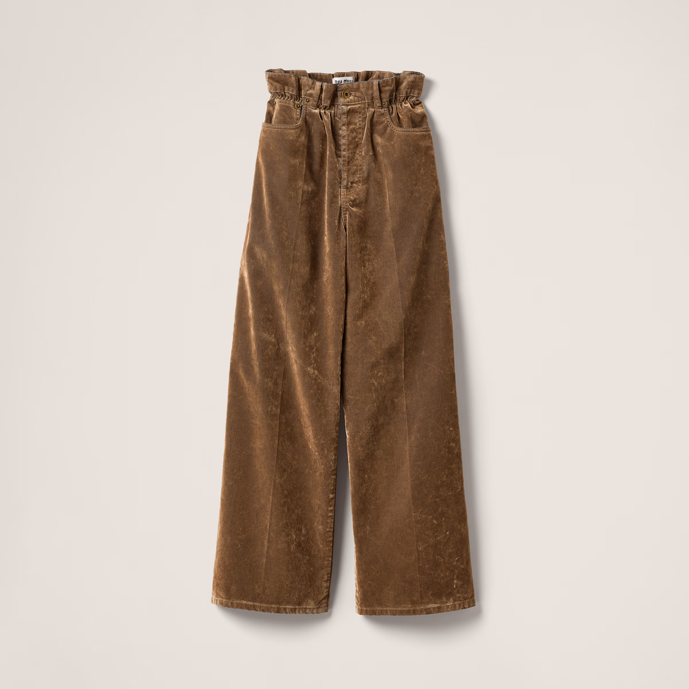 Washed Flocked Chambray Pants