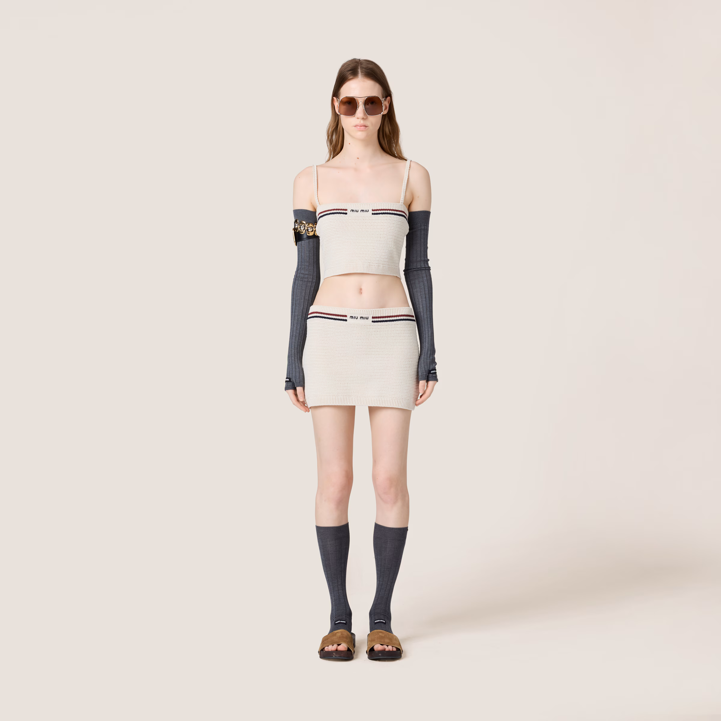 Cotton Knit Miniskirt