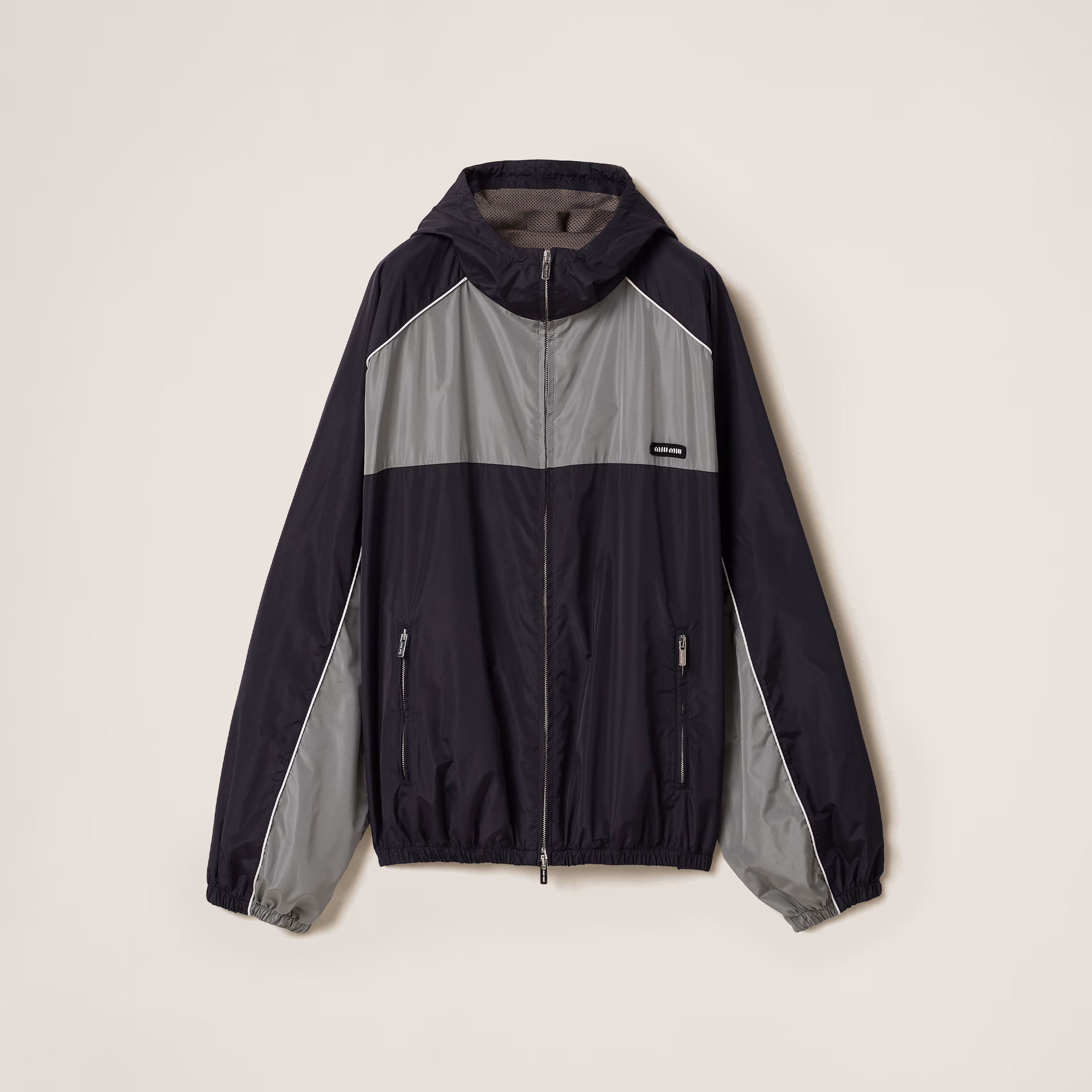 Technical Silk Zipper Blouson Jacket