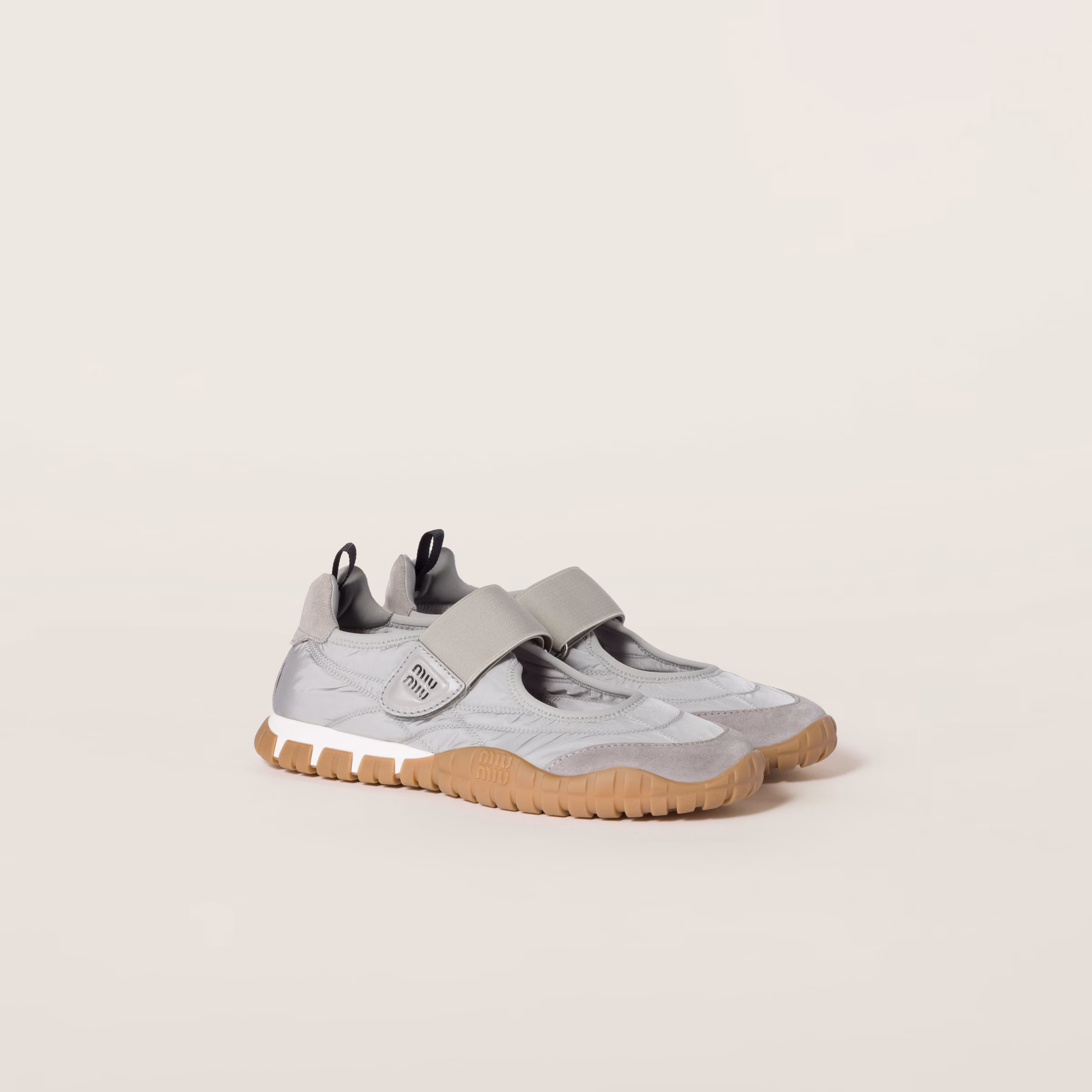 Tyre Technical Fabric And Suede Ballerinas
