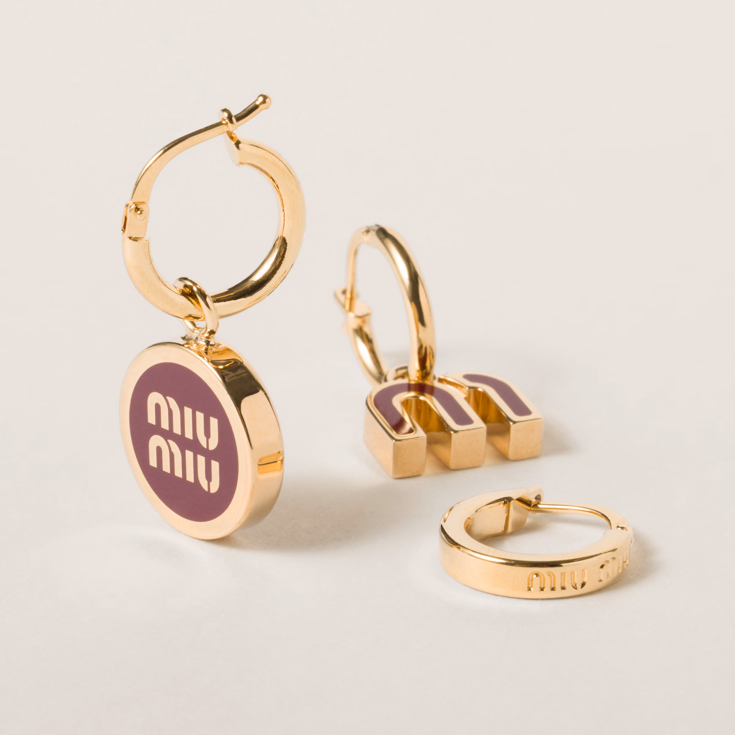 Set Of Enameled Metal Earrings