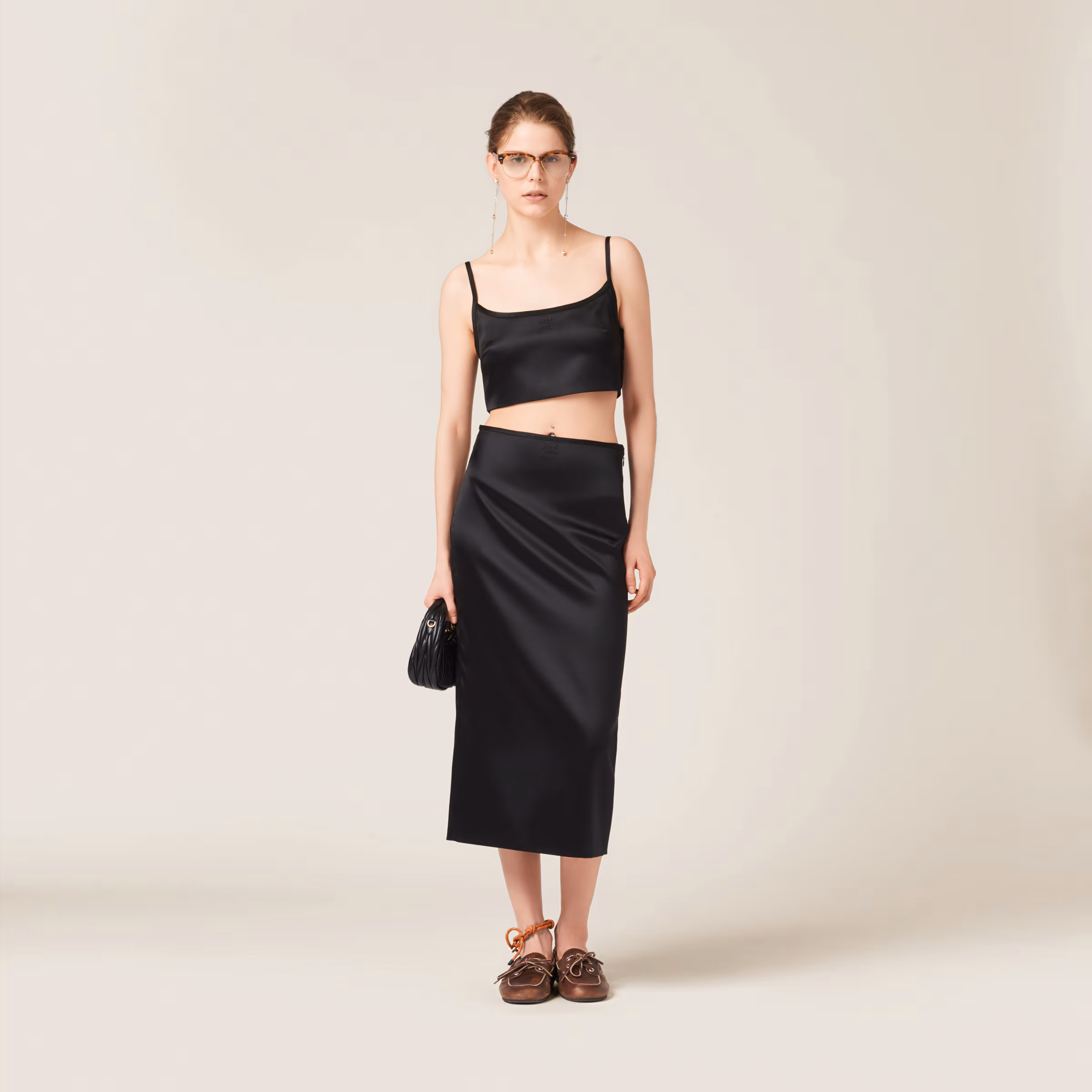 Stretch Satin Skirt