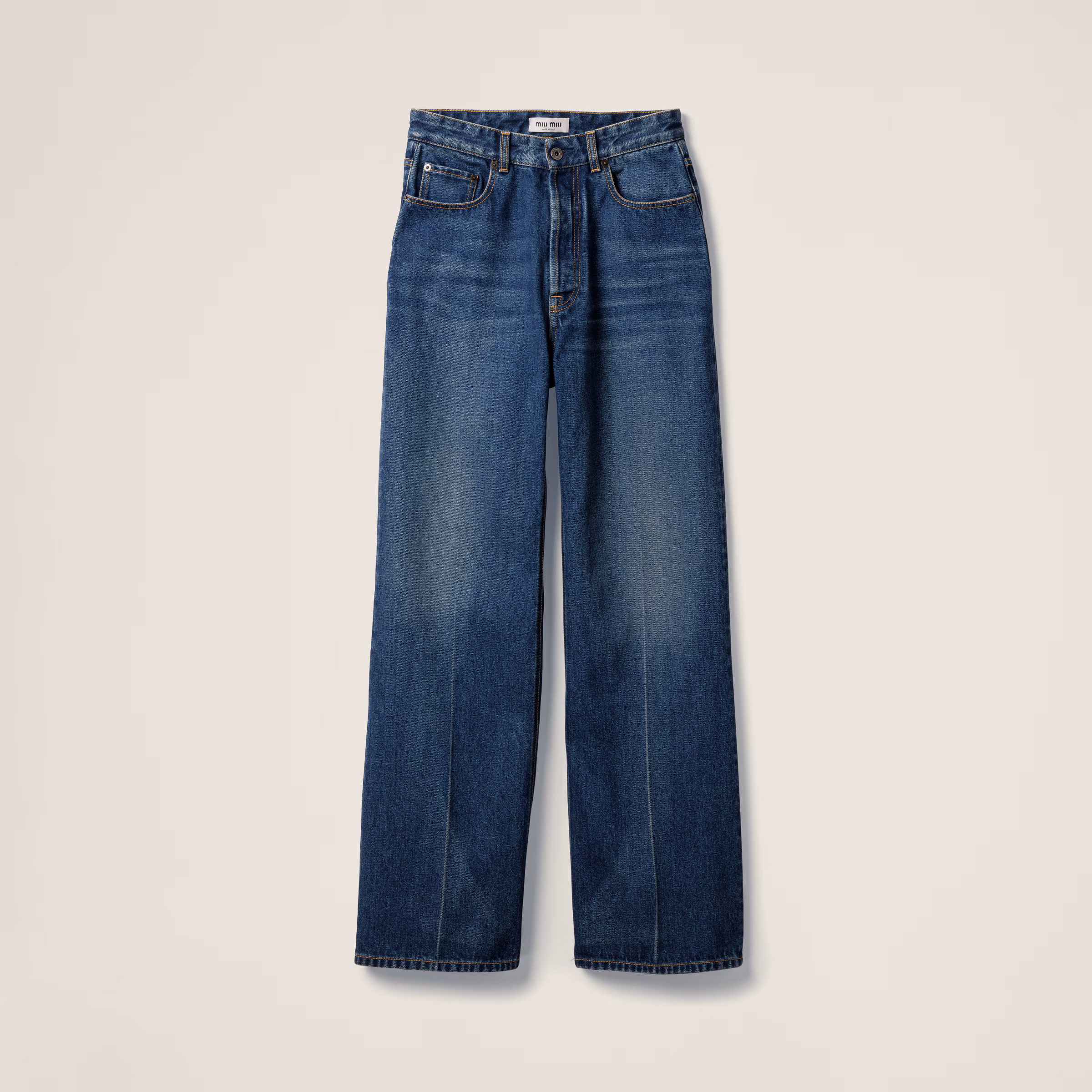Washed Denim Flared Jeans