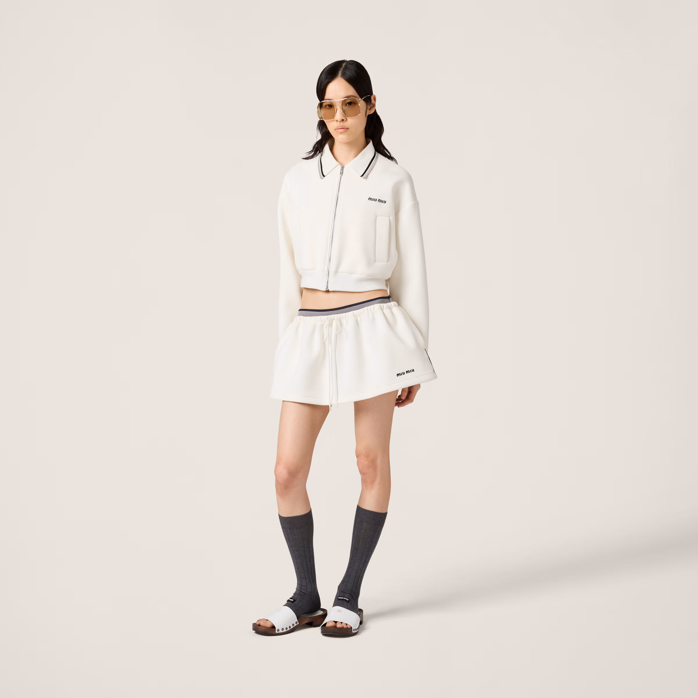Bonded Piqué And Technical Jersey Blouson Jacket