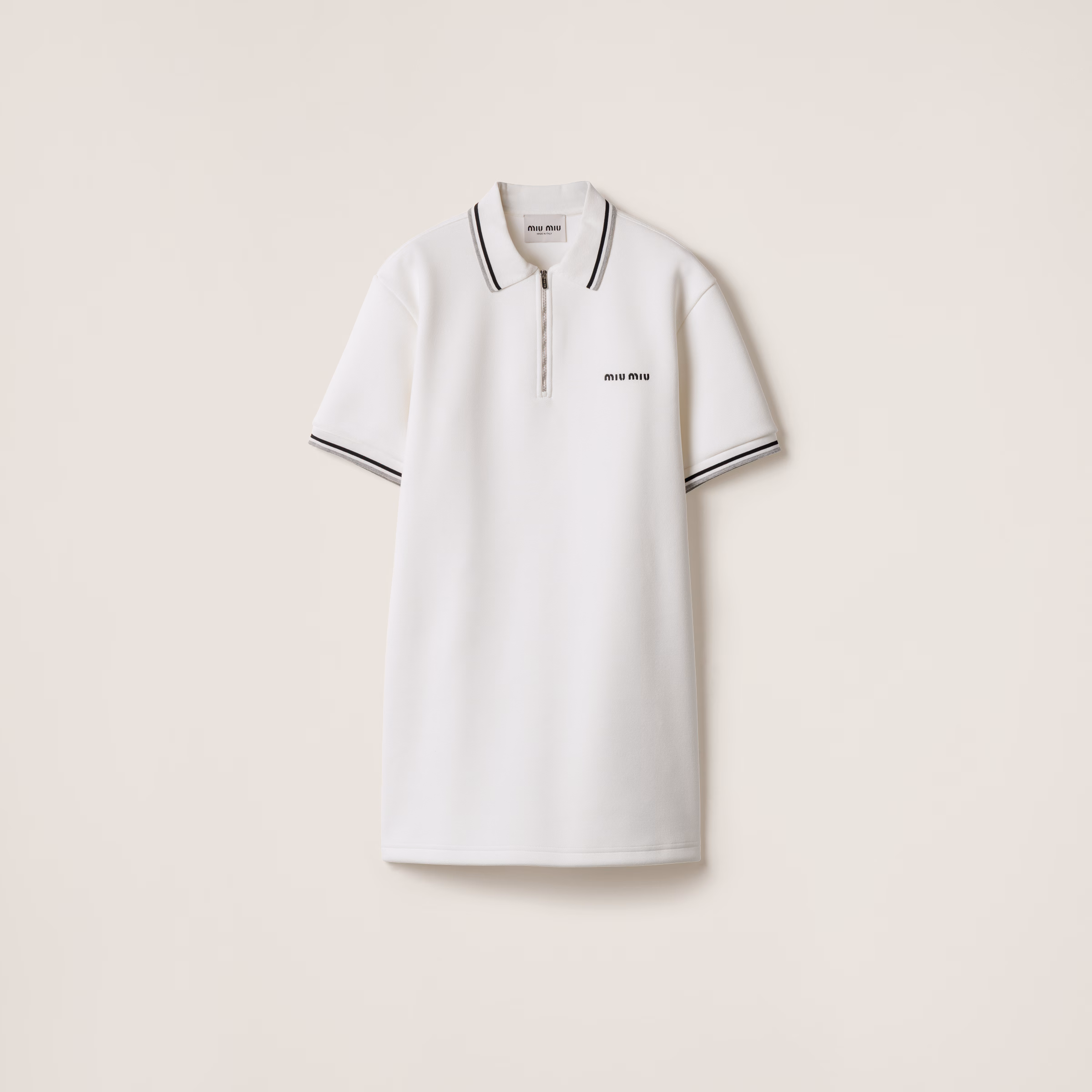 Bonded Piqué And Technical Jersey Dress