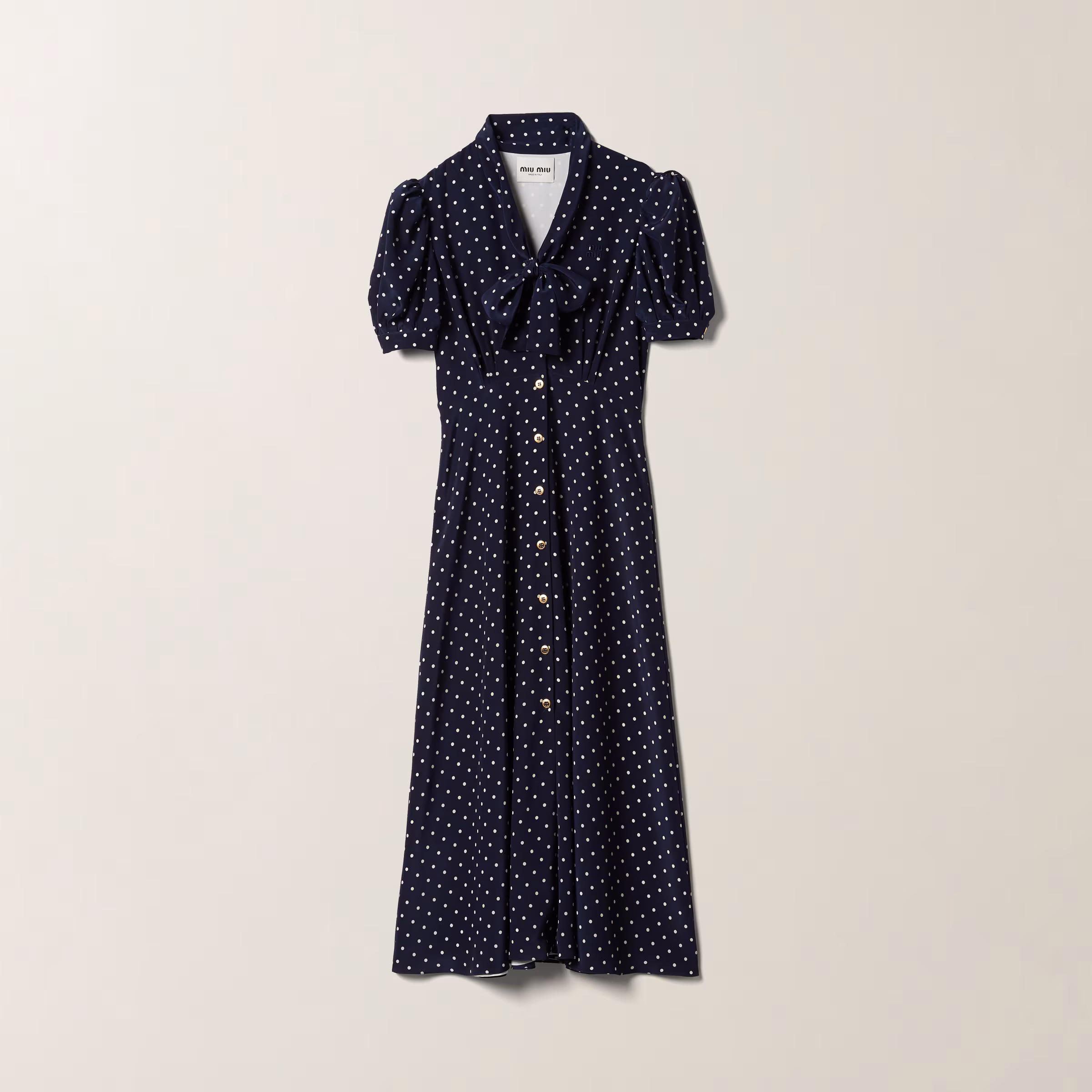 Printed Crepe De Chine Dress