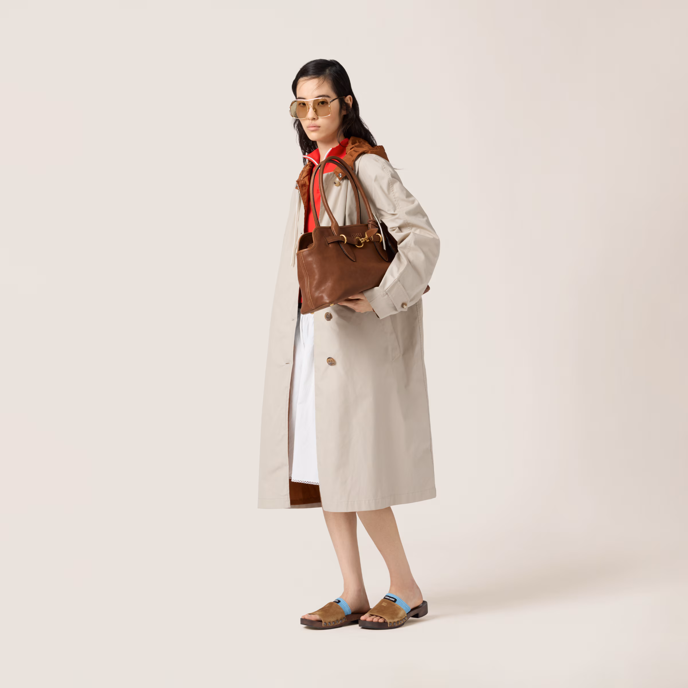 Reversible Single-Breasted Panama Cotton And Technical Pongé Coat