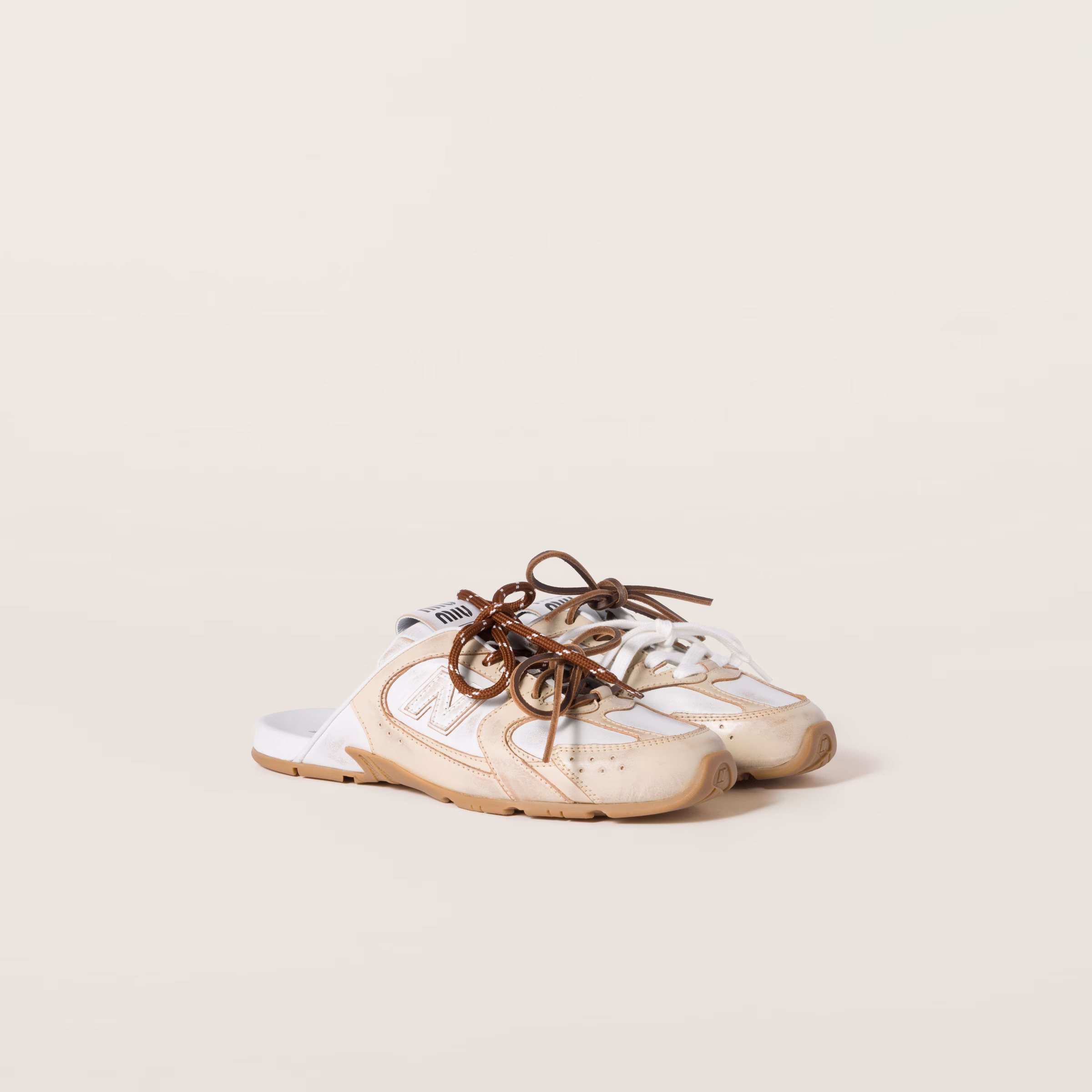 New Balance X Miu Miu 530 Sl Deco Calf Leather Mules