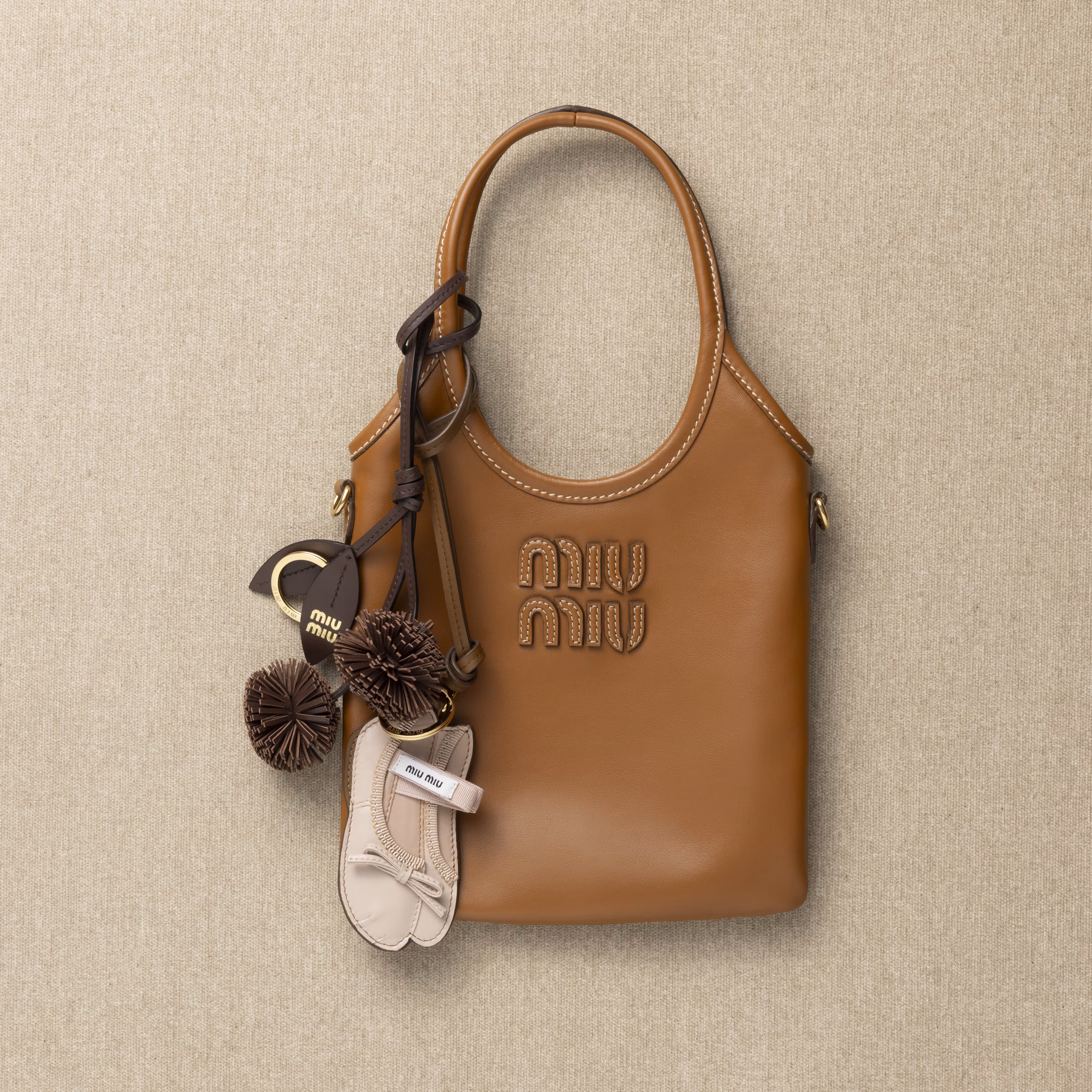 Miu Ballet Leather Keychain Trick