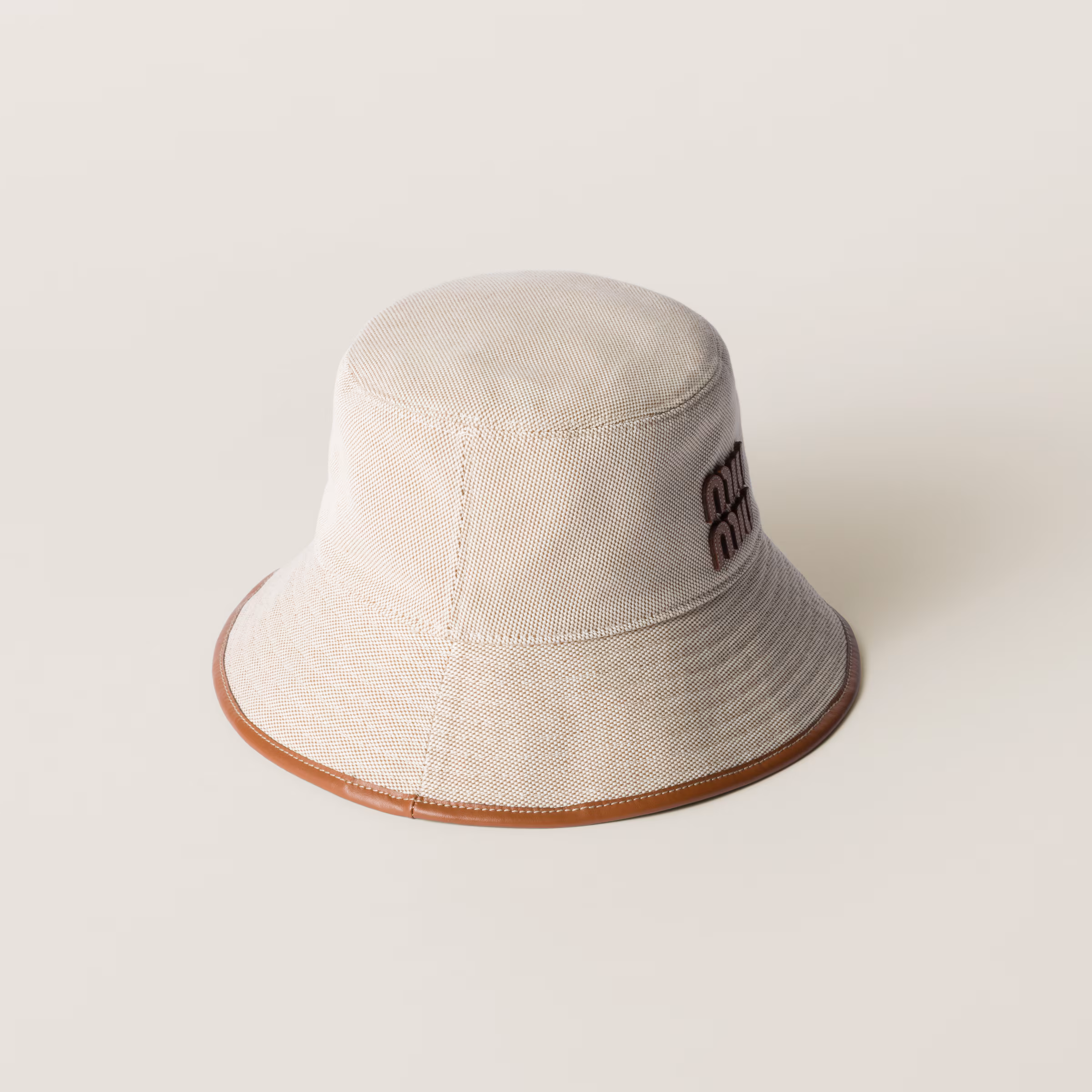Canvas And Leather Bucket Hat
