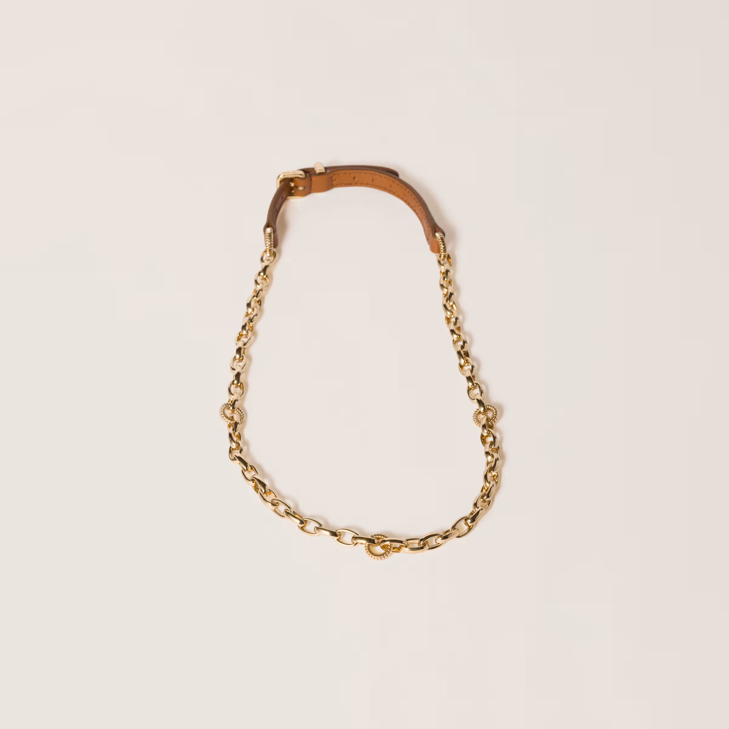 Metal And Leather Necklace