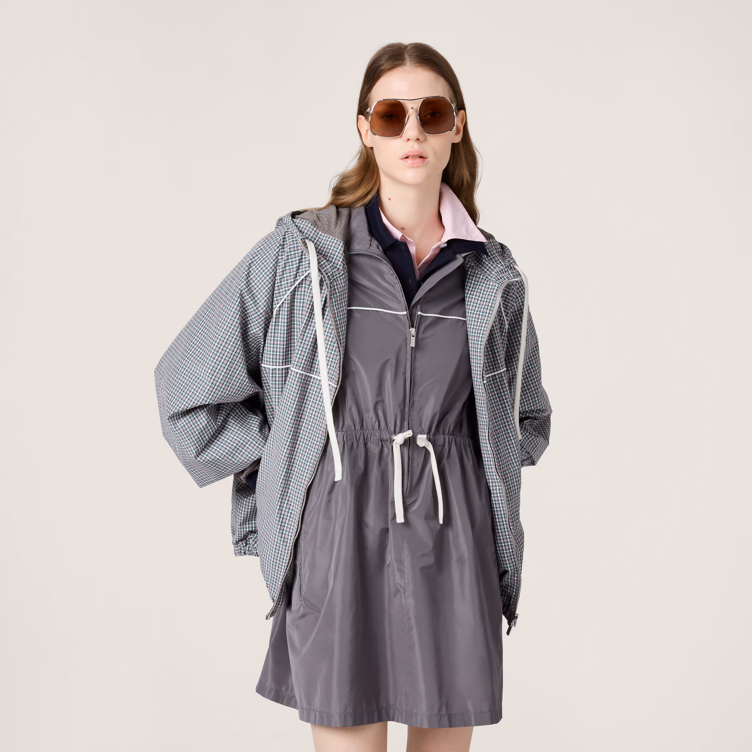 Technical Silk Mini-Dress