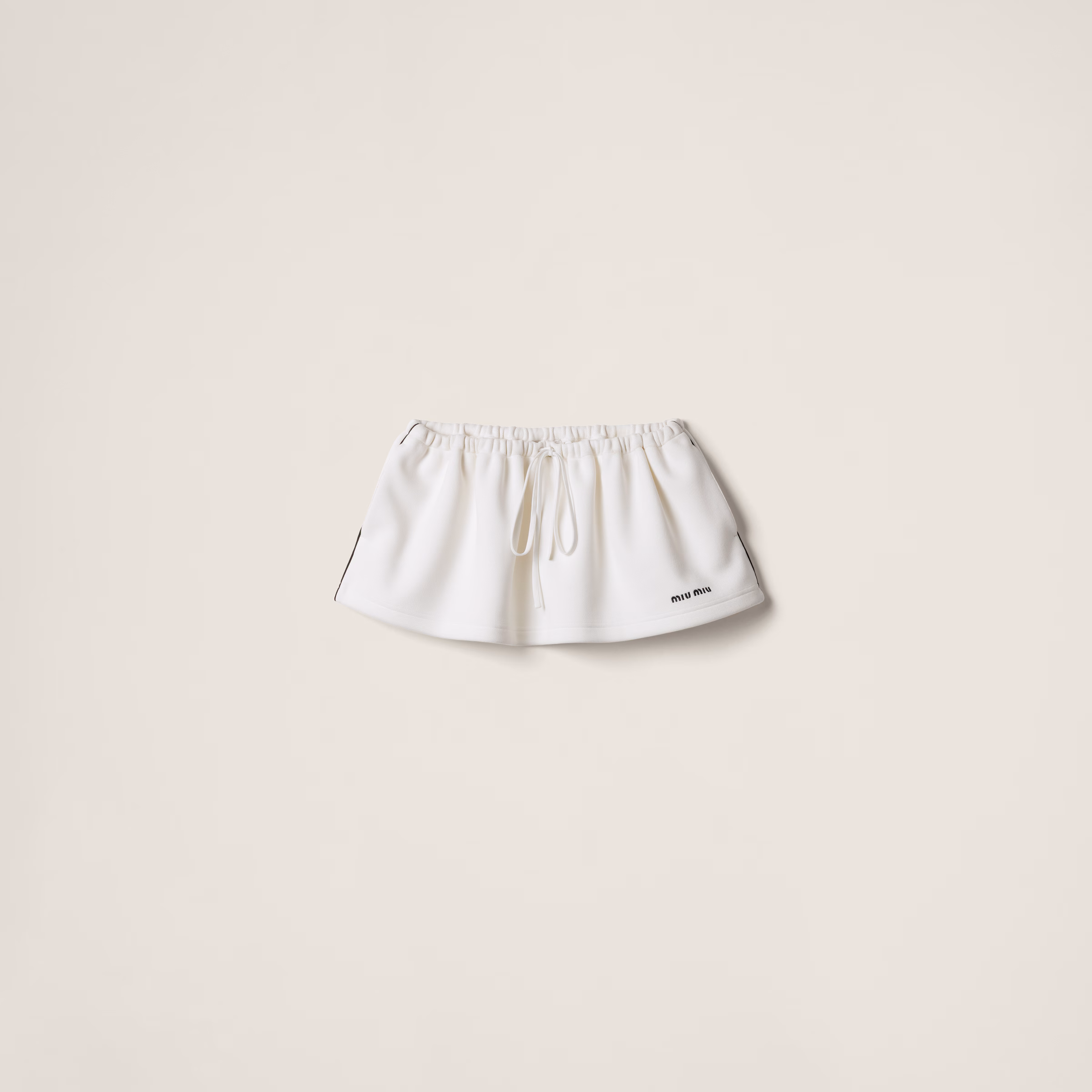 Bonded Piqué And Technical Jersey Miniskirt