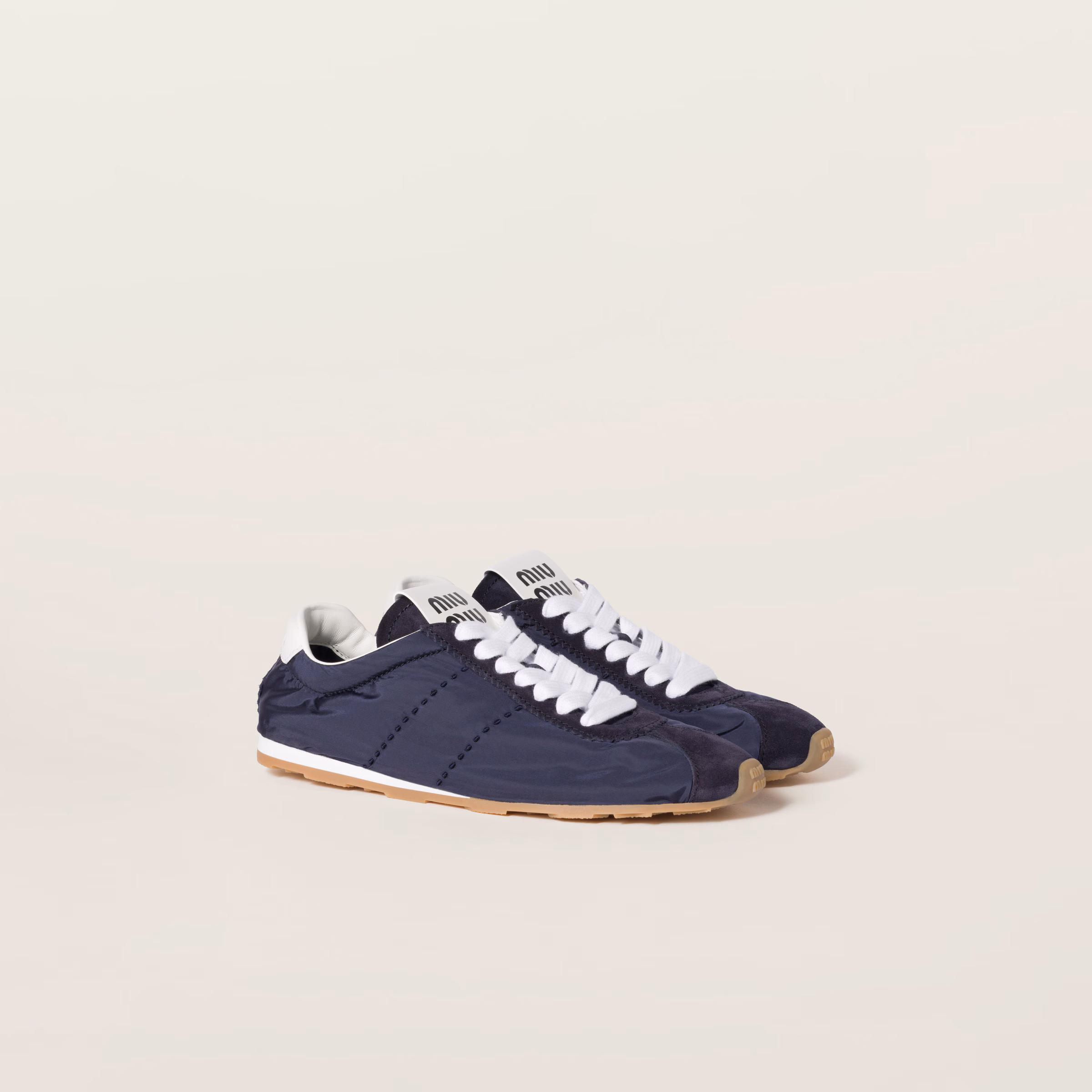 Plume Technical Fabric And Suede Sneakers