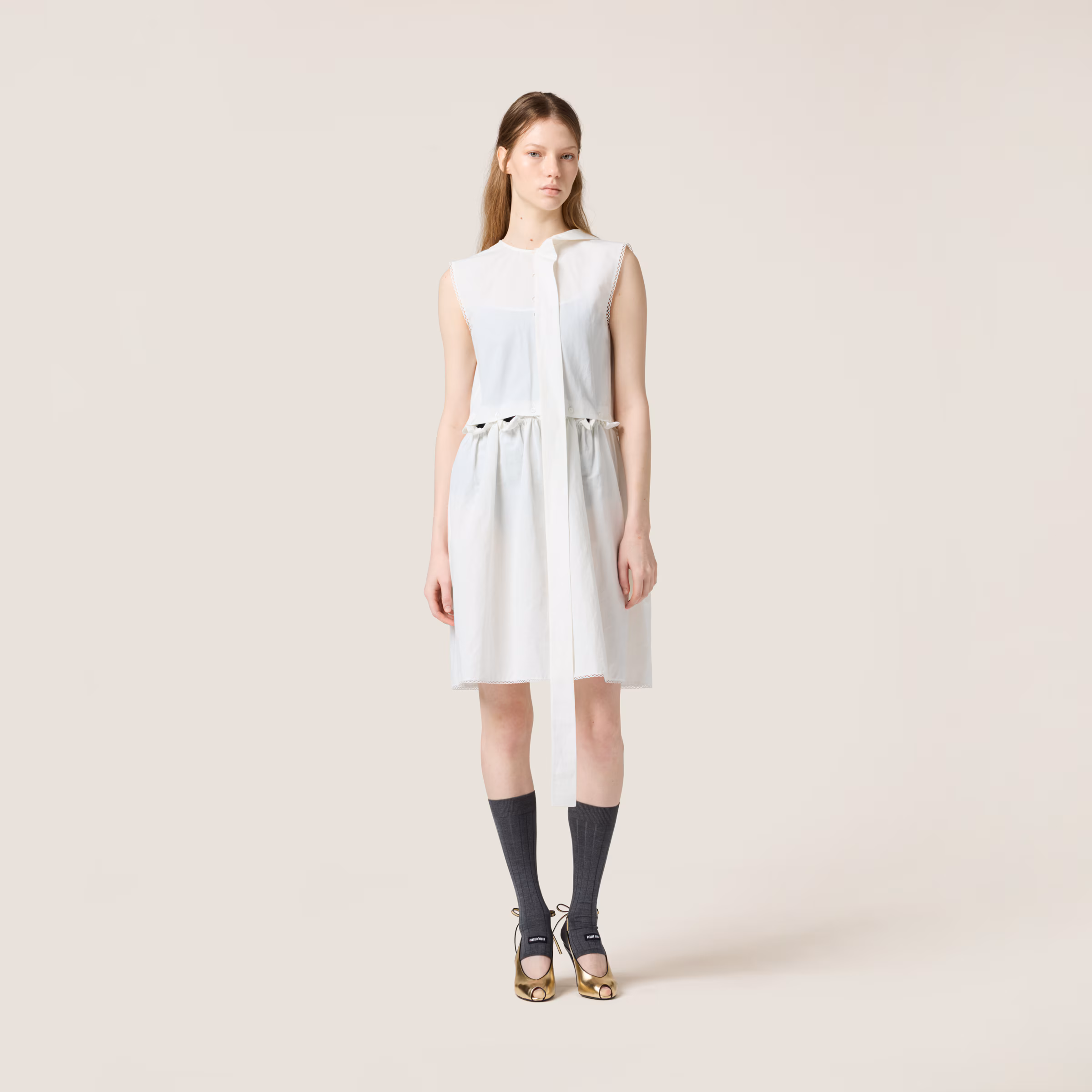 Slubbed Poplin Dress