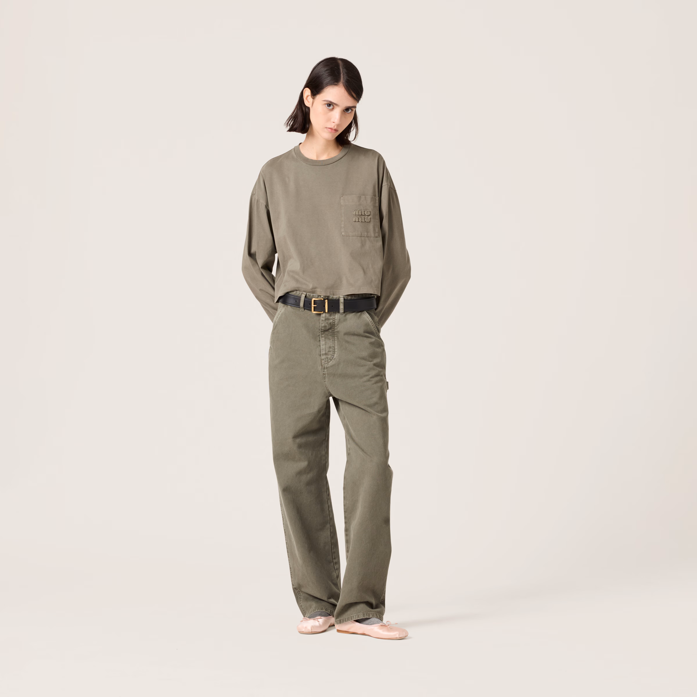 Garment-Dyed Gabardine Pants