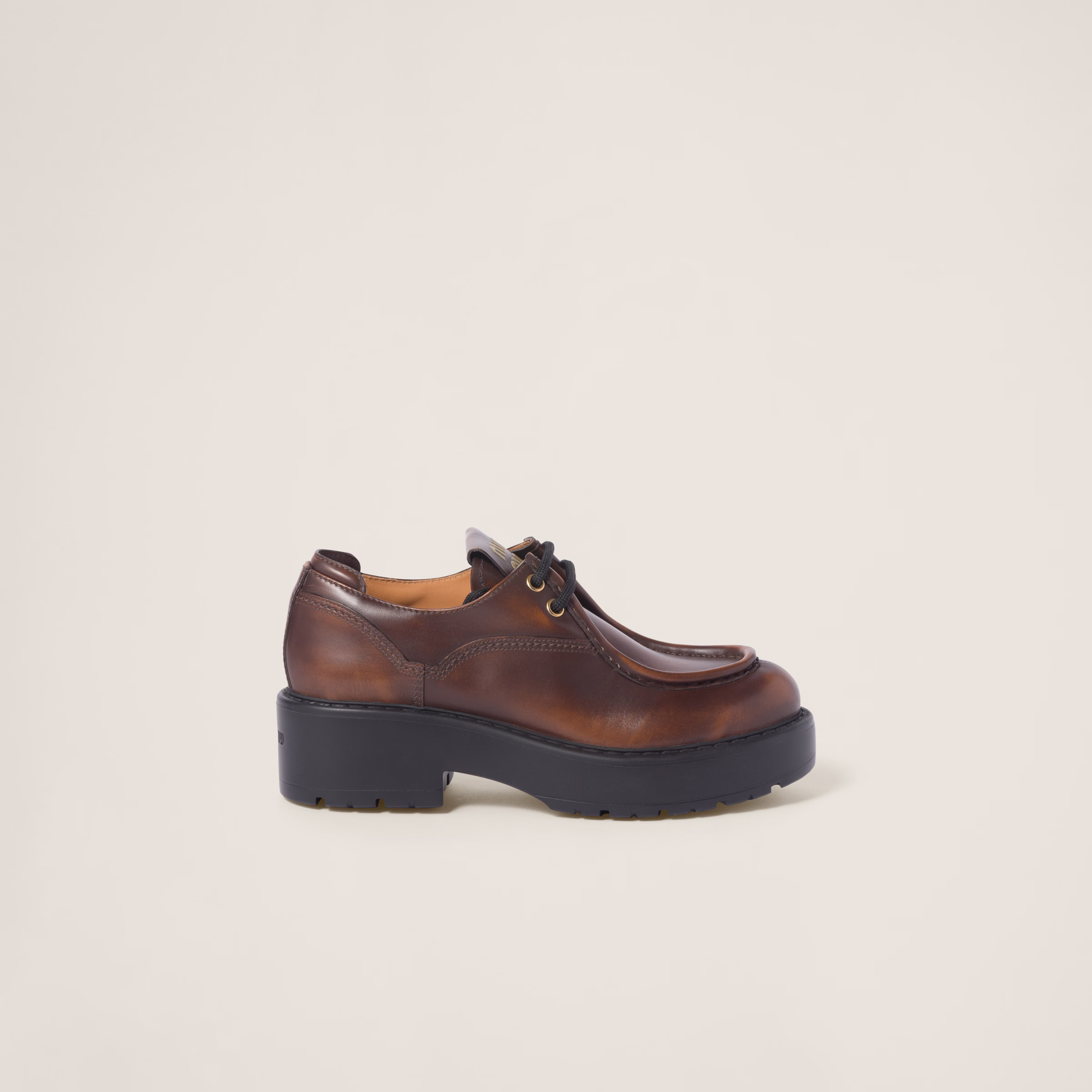 Laced Fumé Leather Shoes