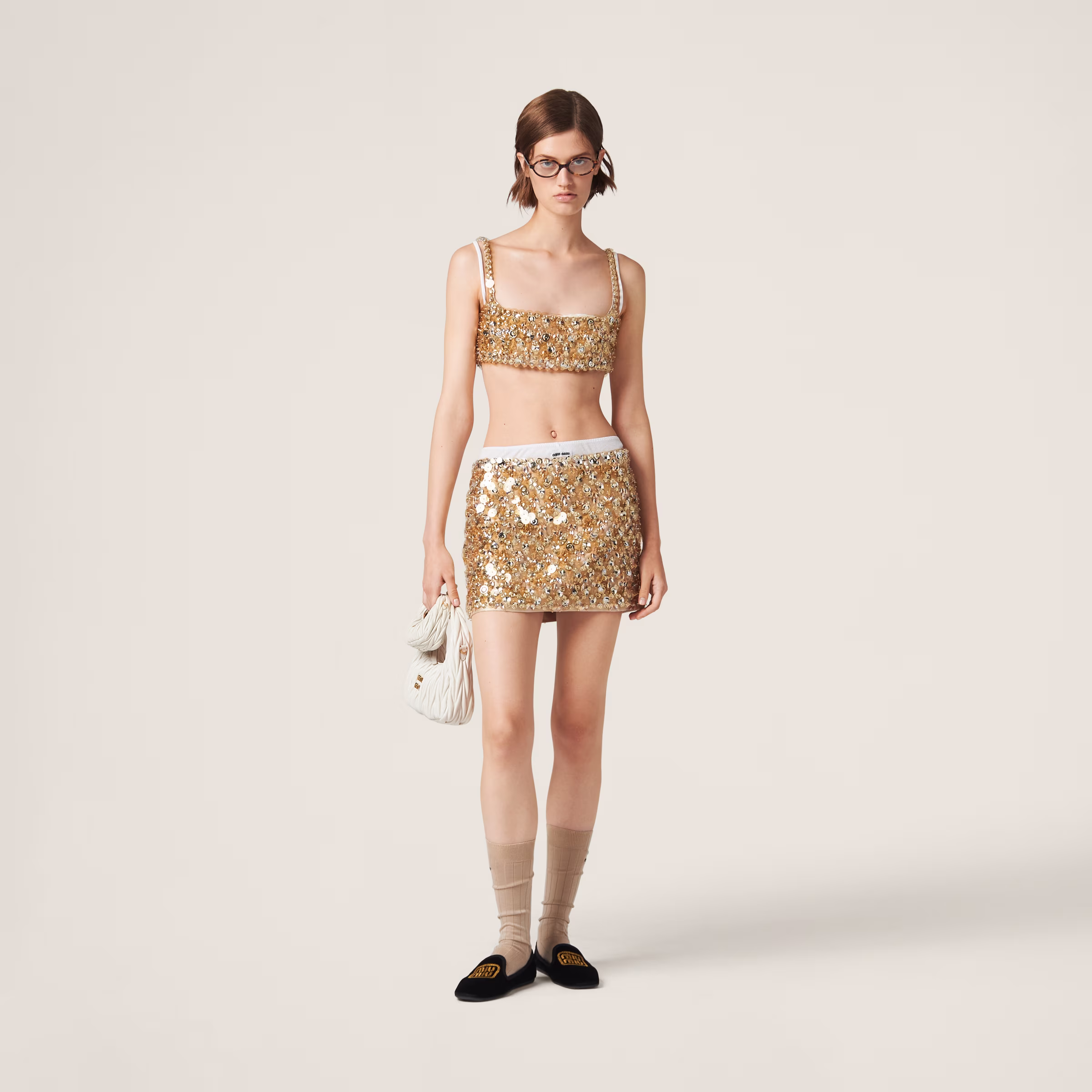 Silk And Wool Miniskirt