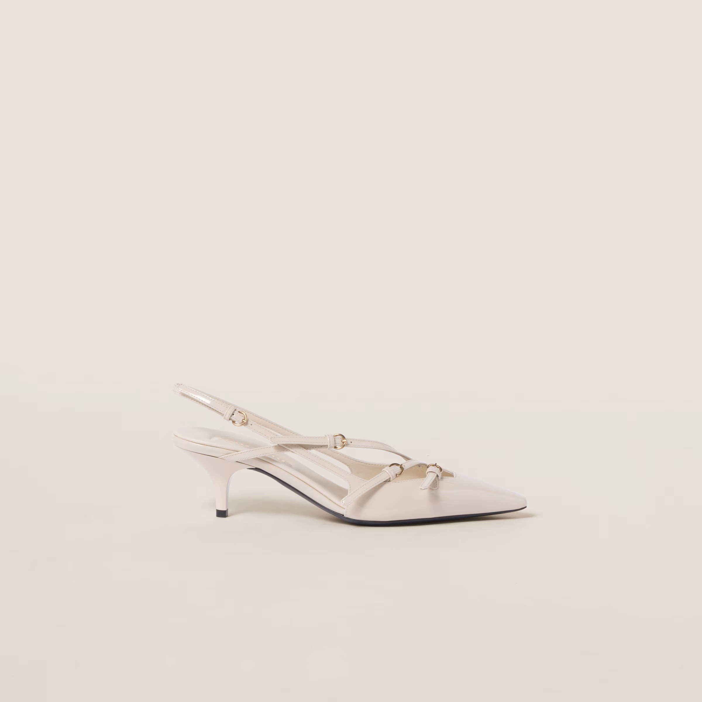 Patent Leather Slingbacks With Buckles