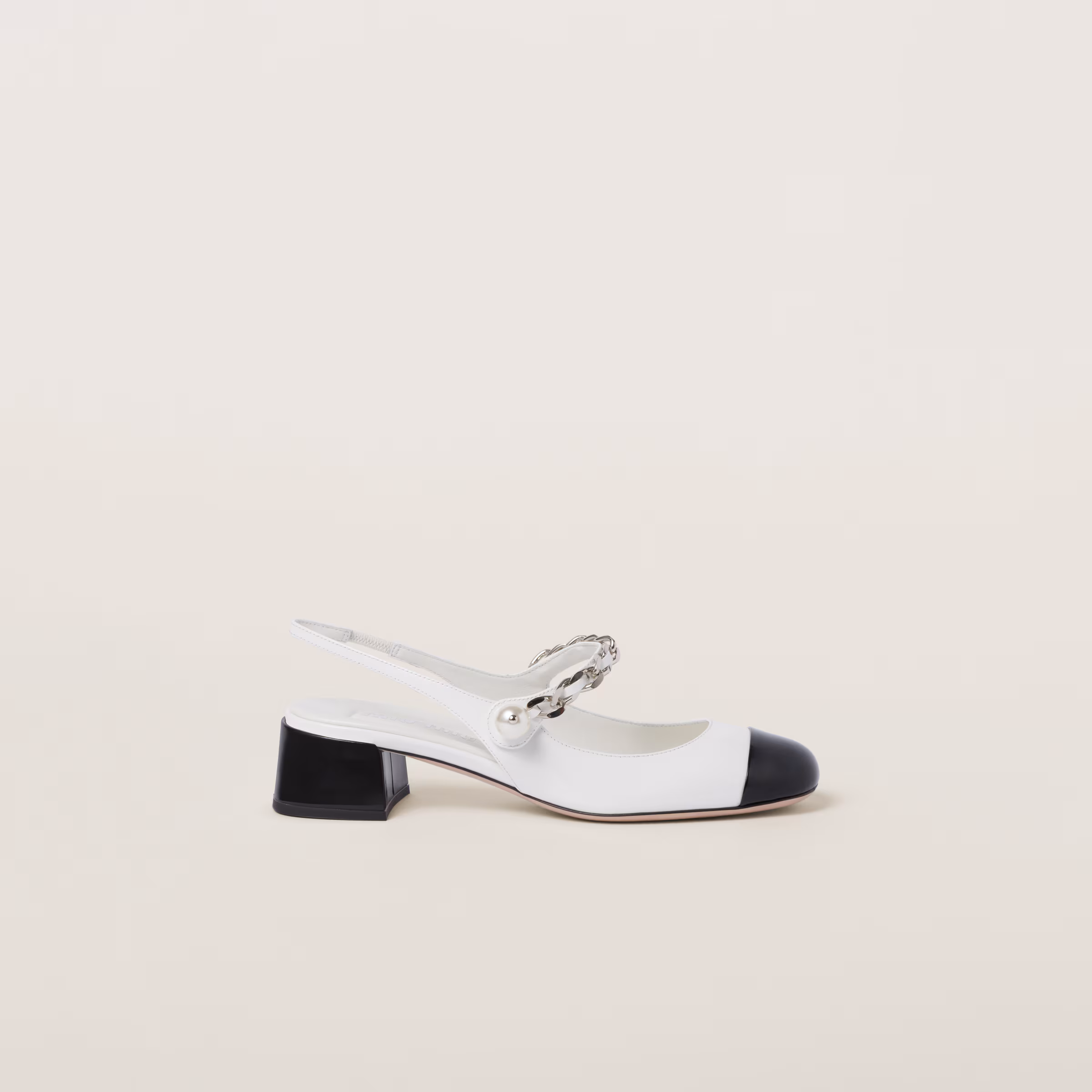 Two-Tone Patent Leather Slingback Pumps