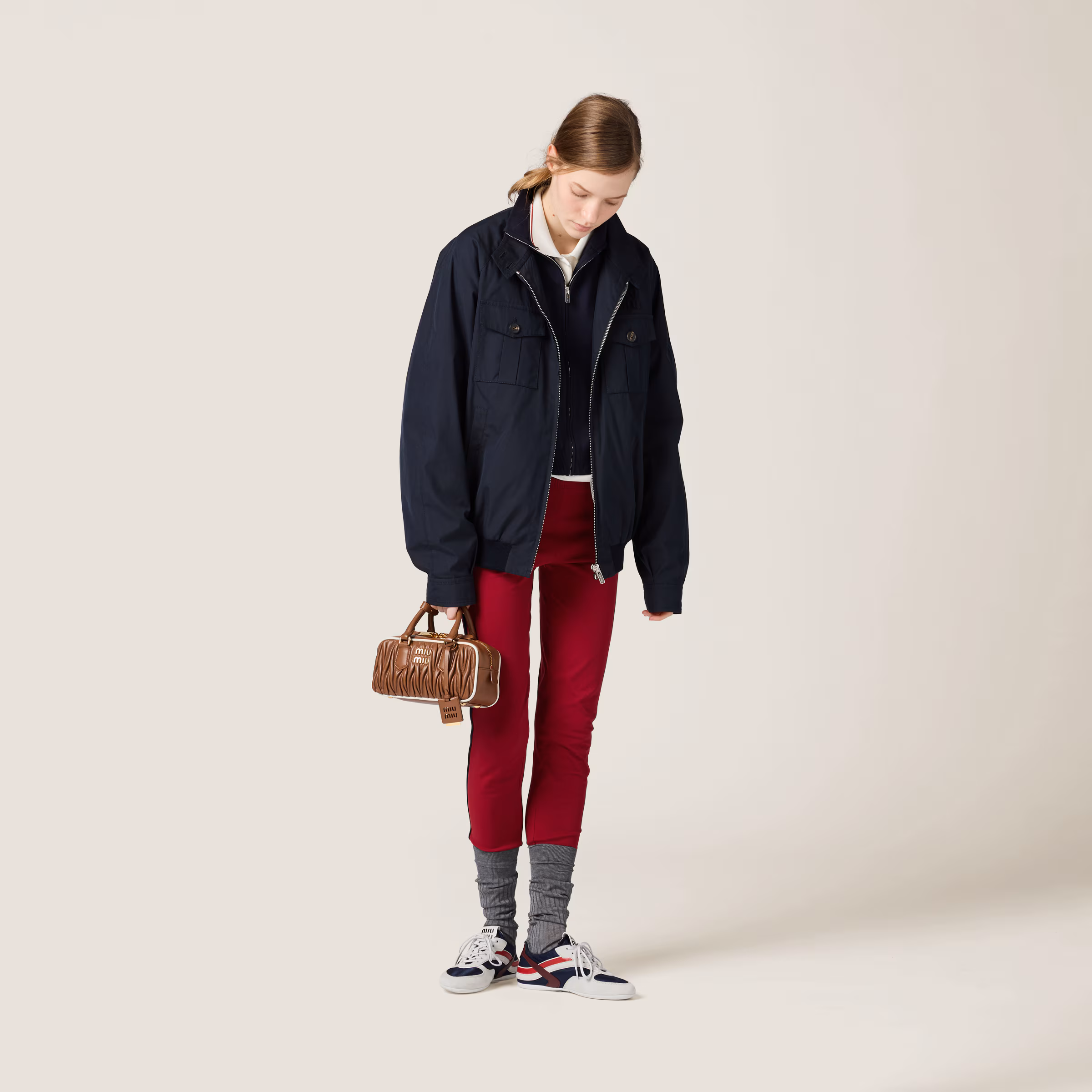 Panama Cotton Blouson Jacket With Pockets