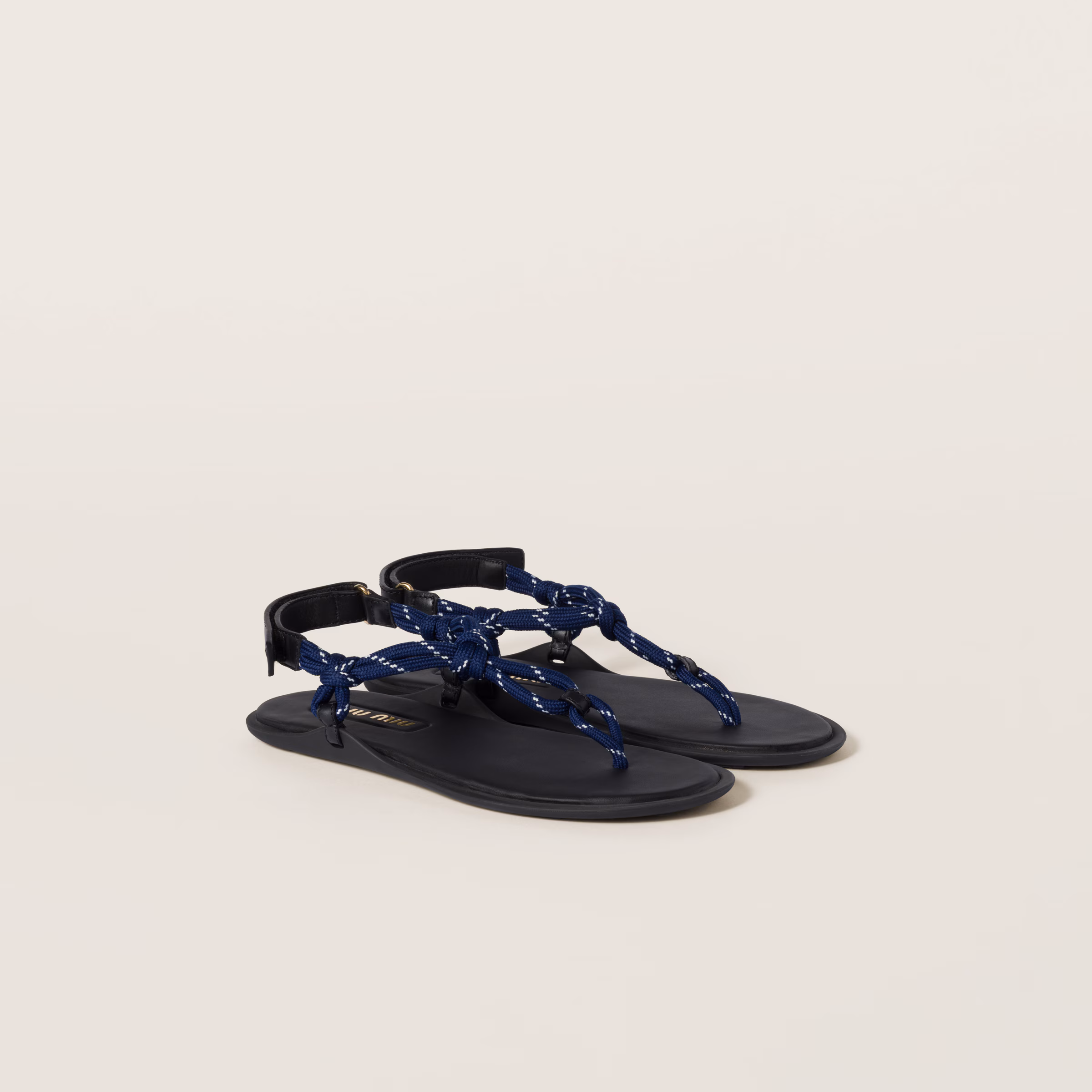 Riviere Cord And Leather Sandals