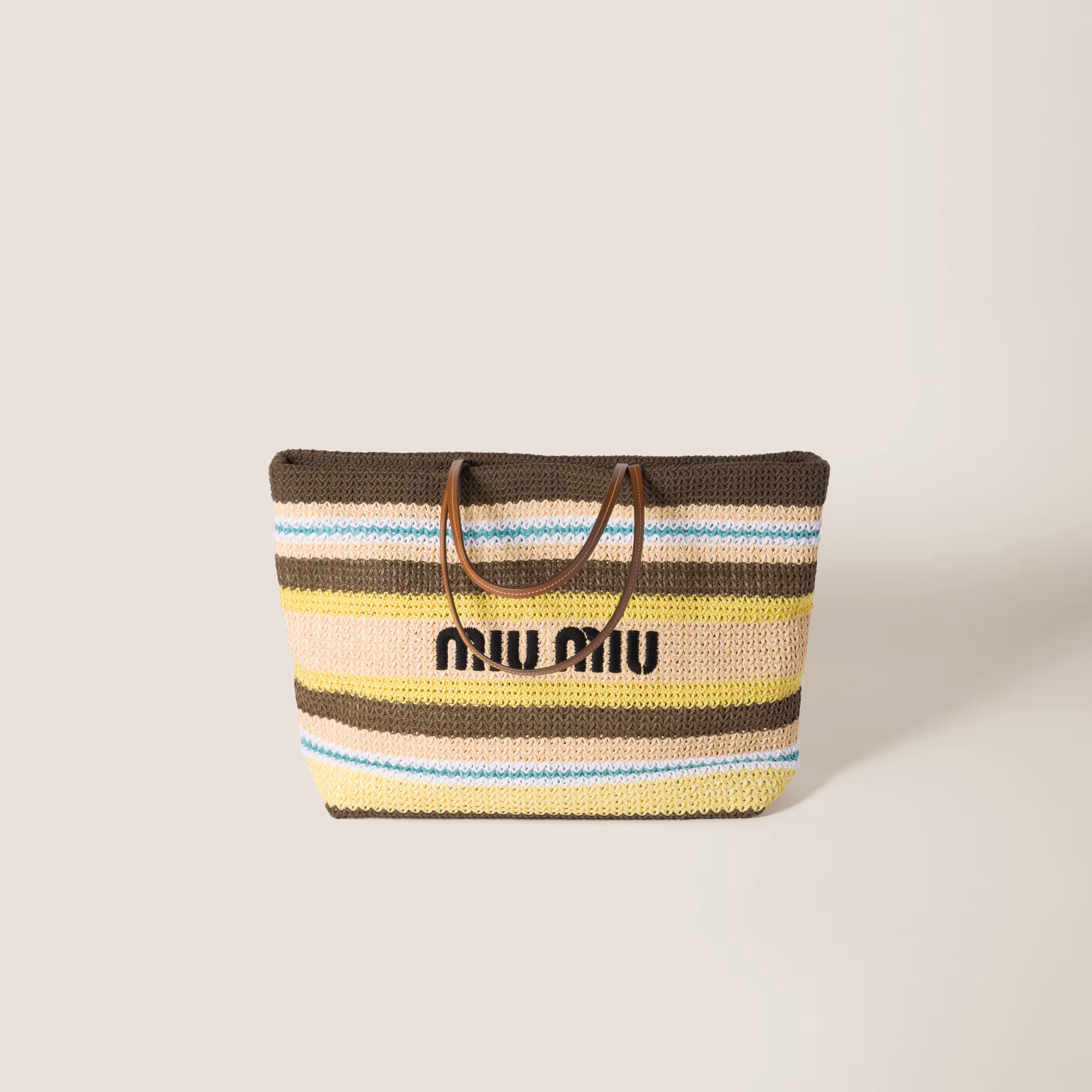 Raffia-Effect Woven Tote Bag
