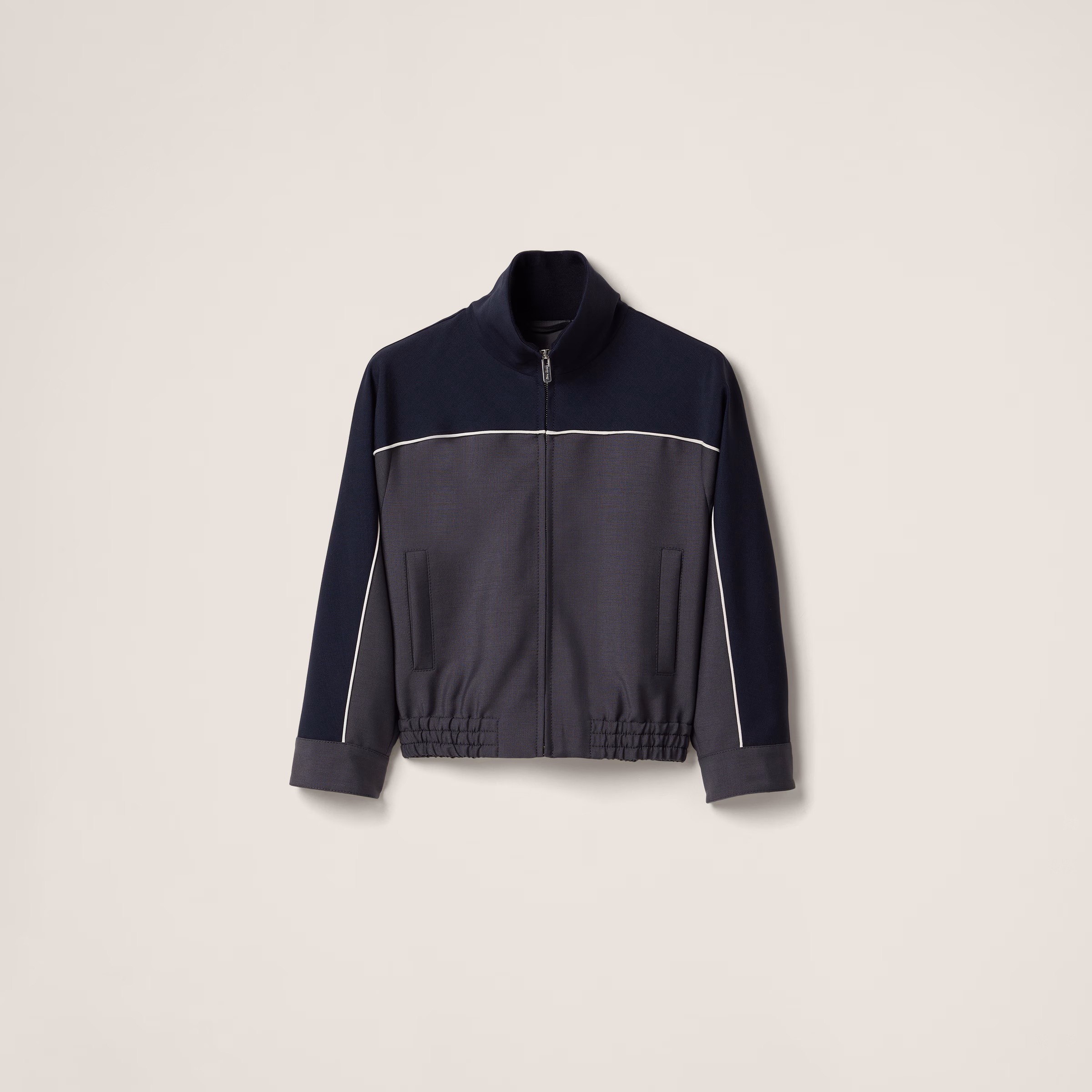 Kid Mohair Zipper Blouson Jacket