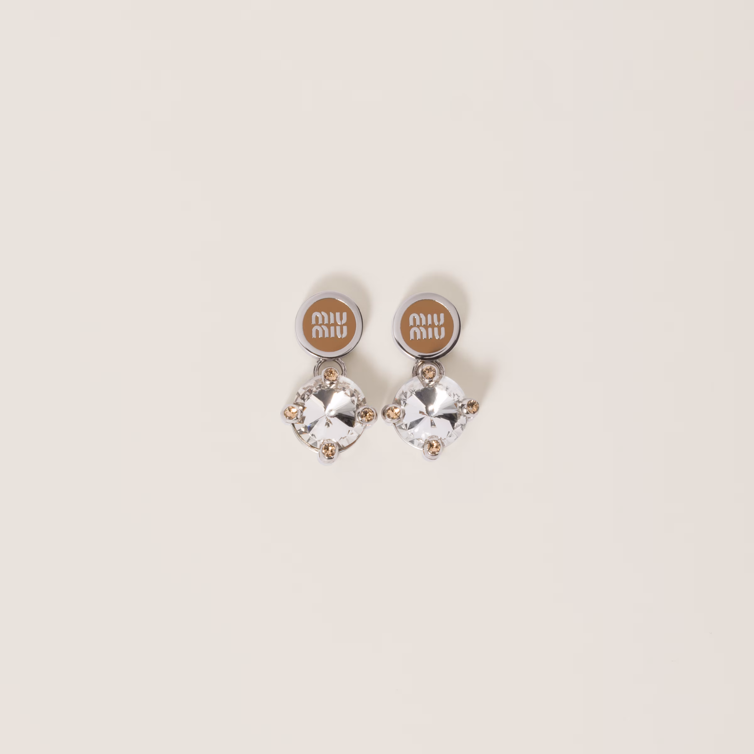 Metal Earrings With Crystals