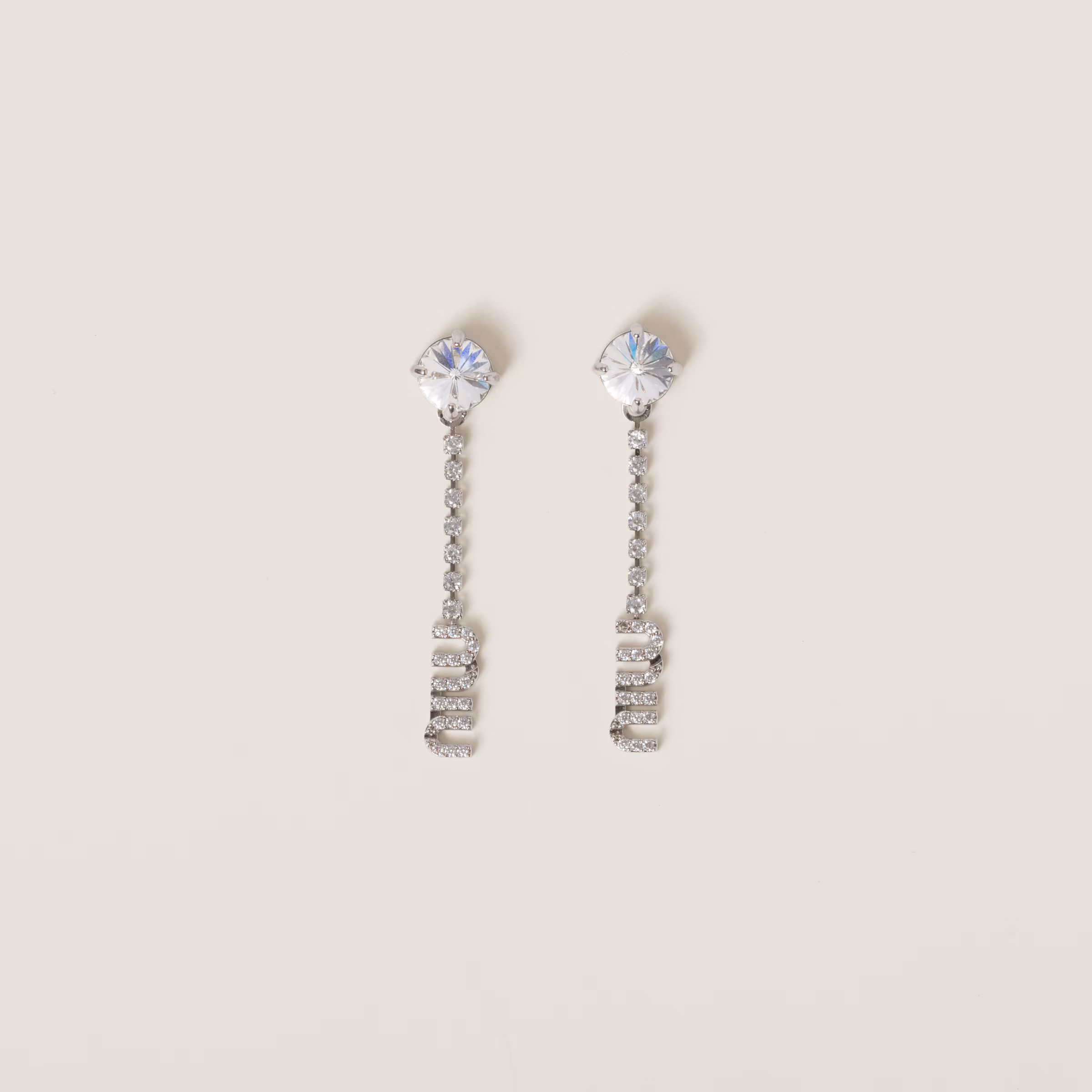 Metal Earrings With Crystals