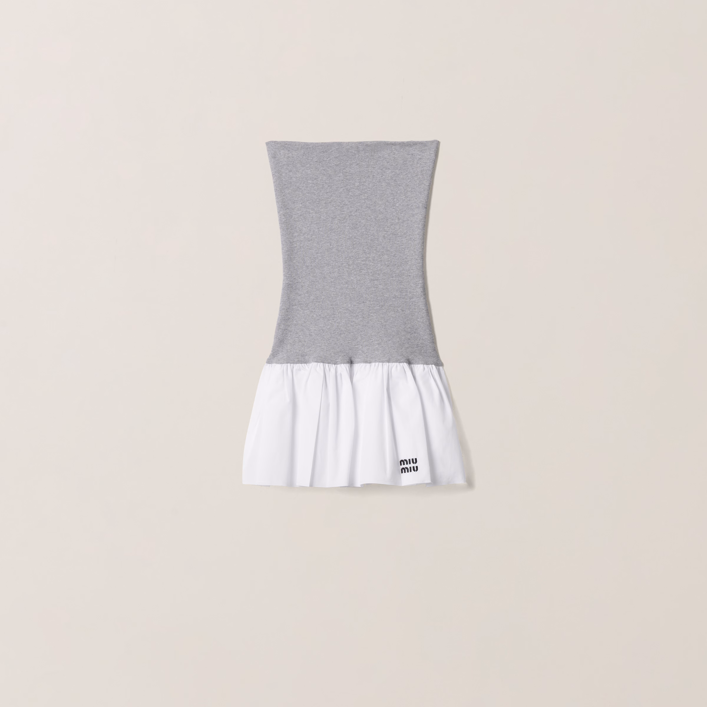 Poplin And Jersey Miniskirt