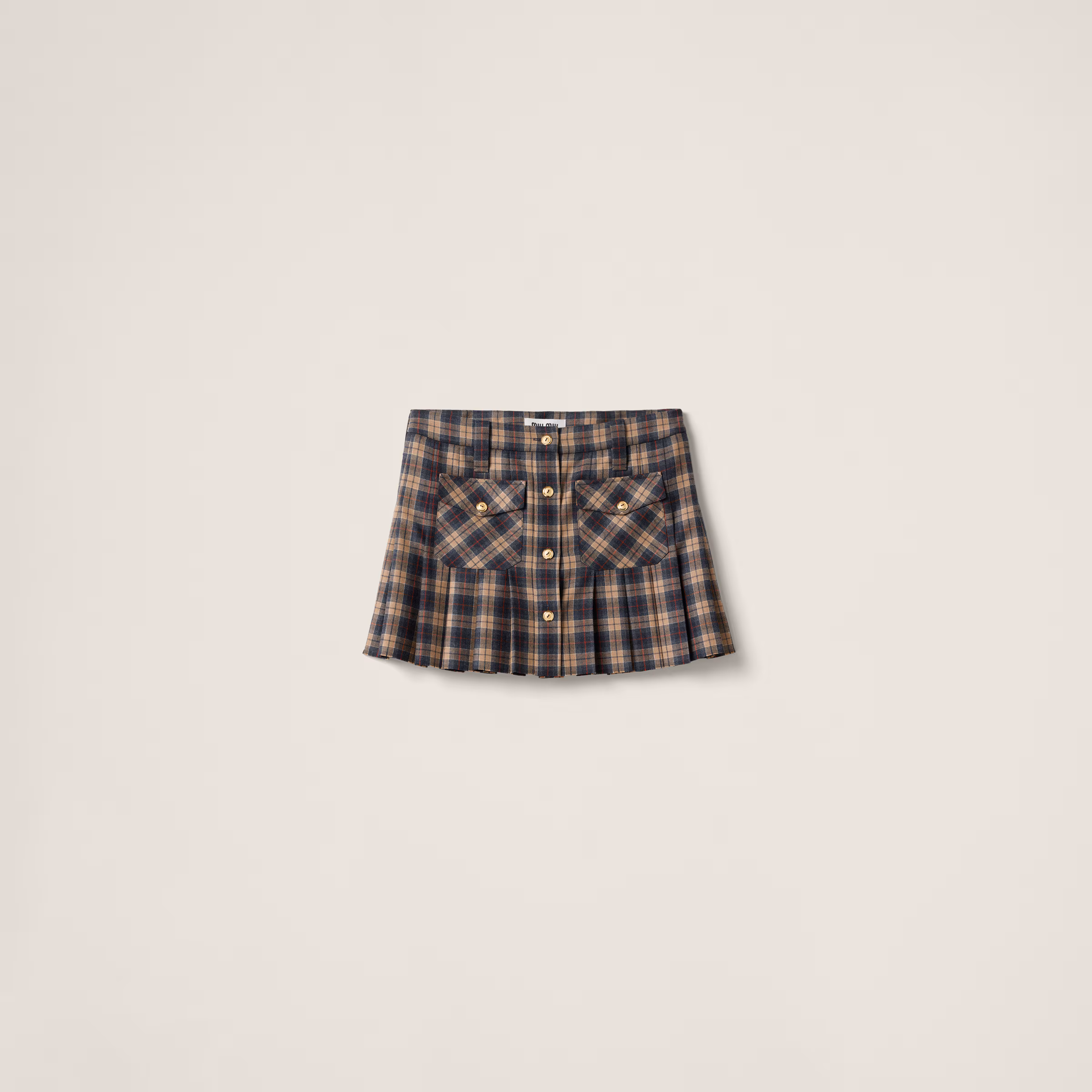 Pleated Tartan Miniskirt
