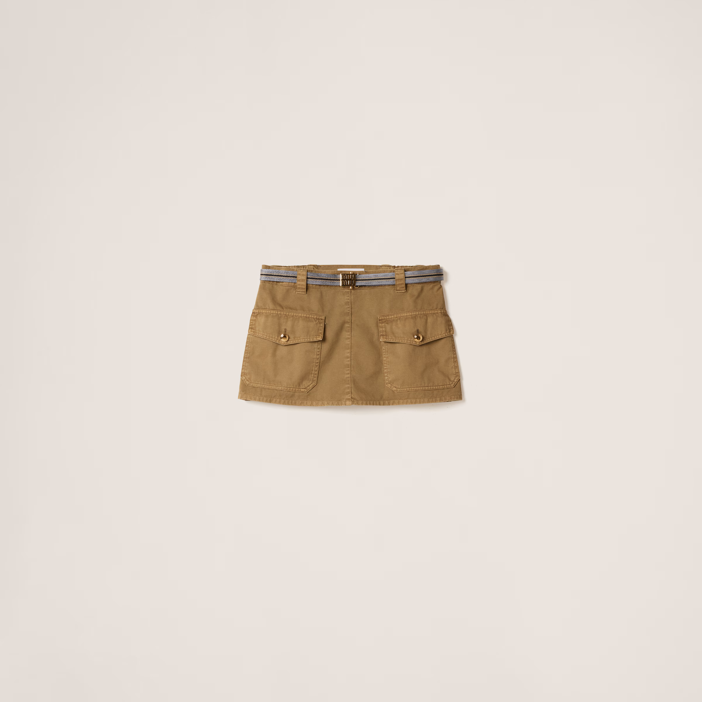 Garment-Dyed Cotton Satin Miniskirt
