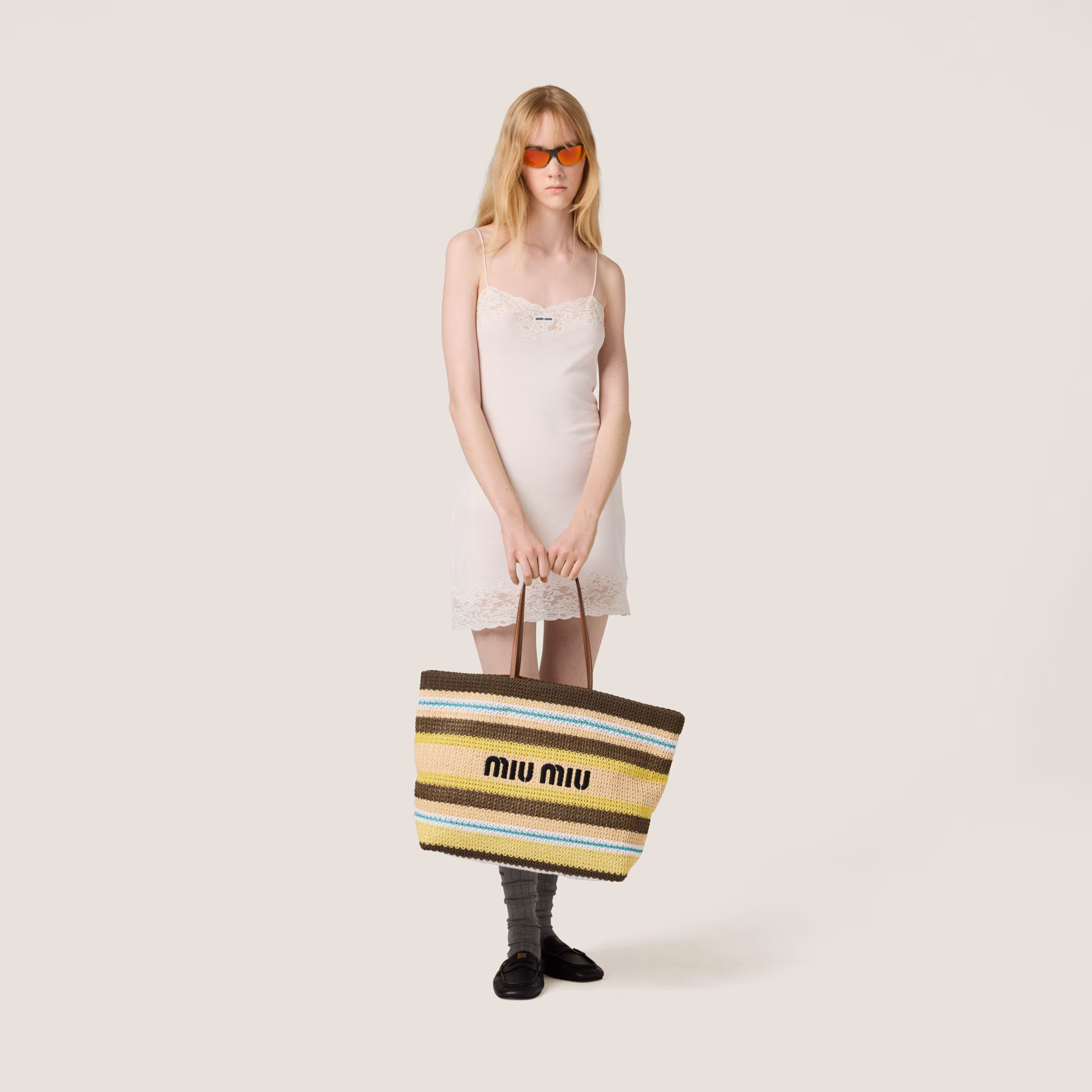 Raffia-Effect Woven Tote Bag