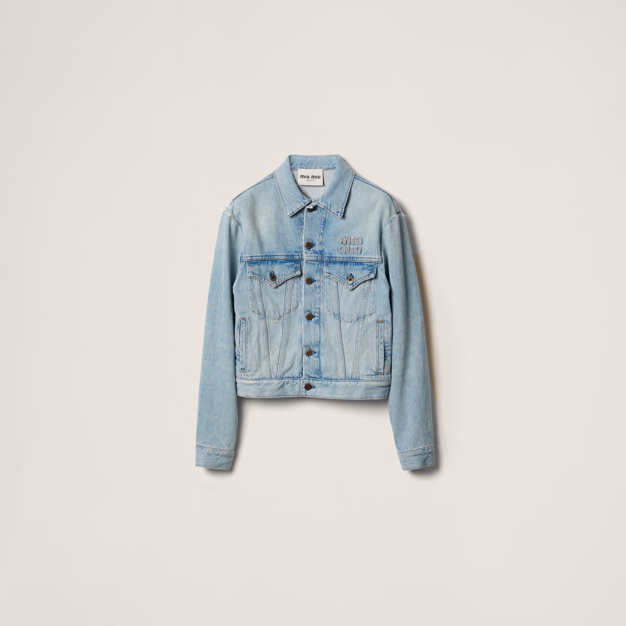 Denim Jacket With Embroidered Logo