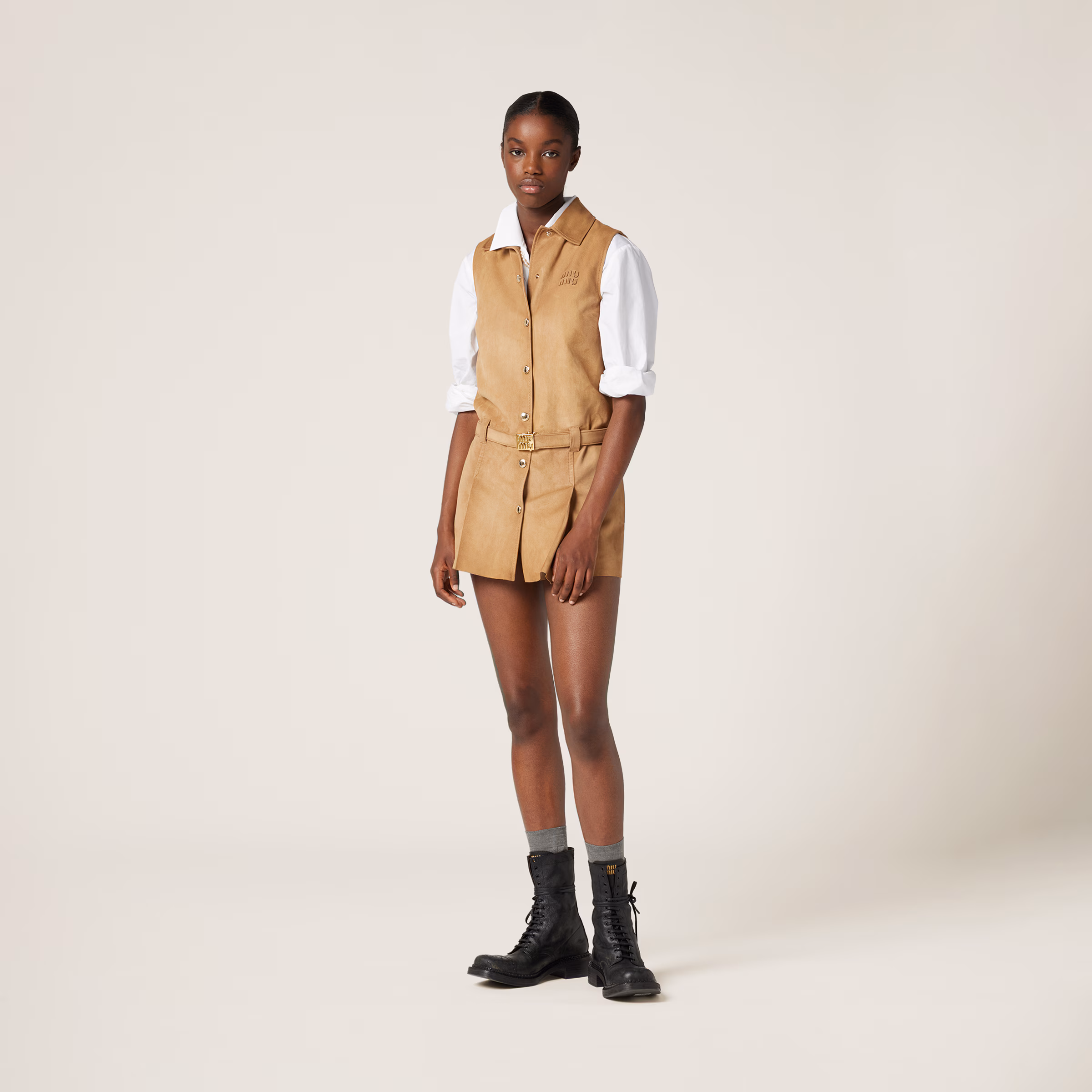 Suede Nappa Leather Dress