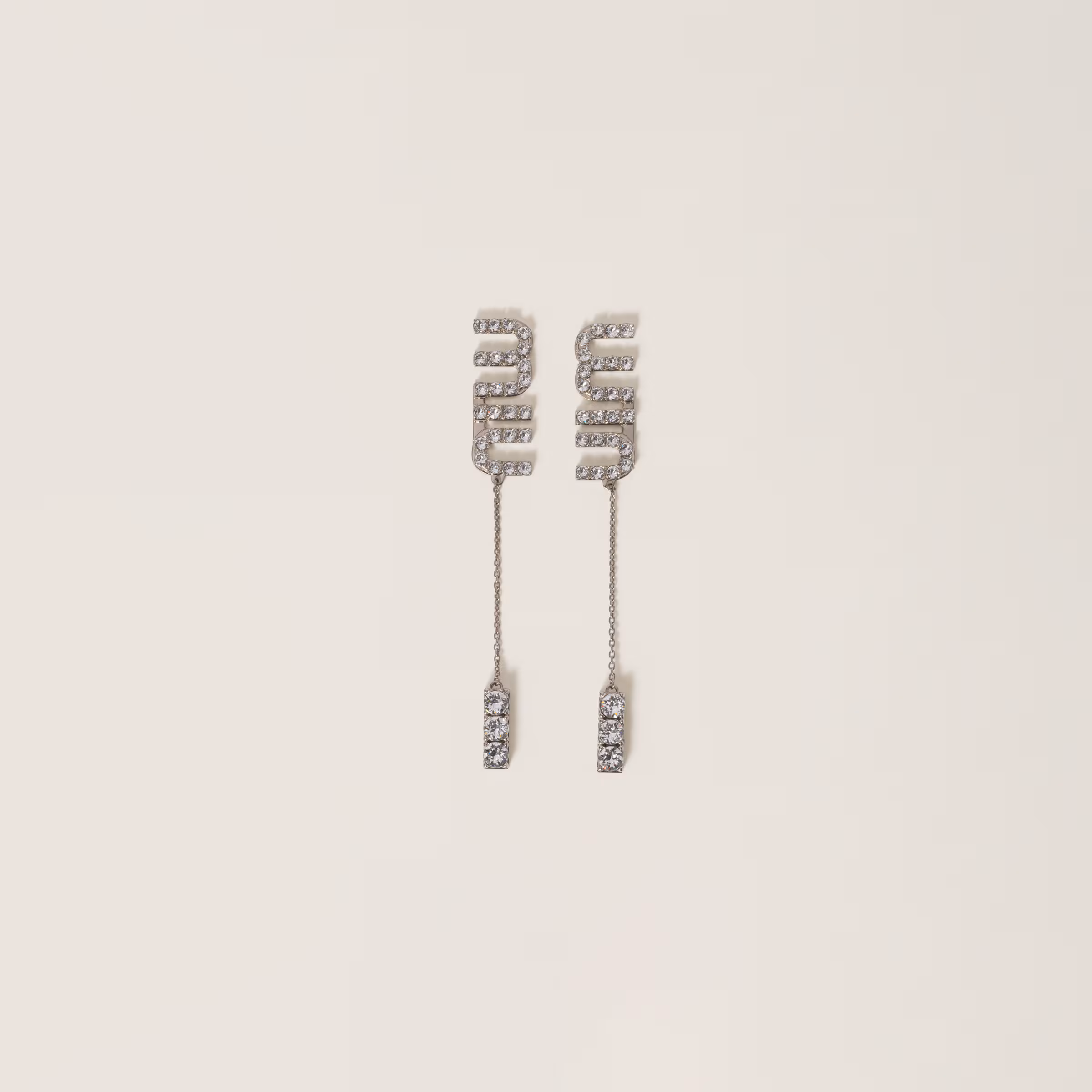 Pendant Earrings With Crystals