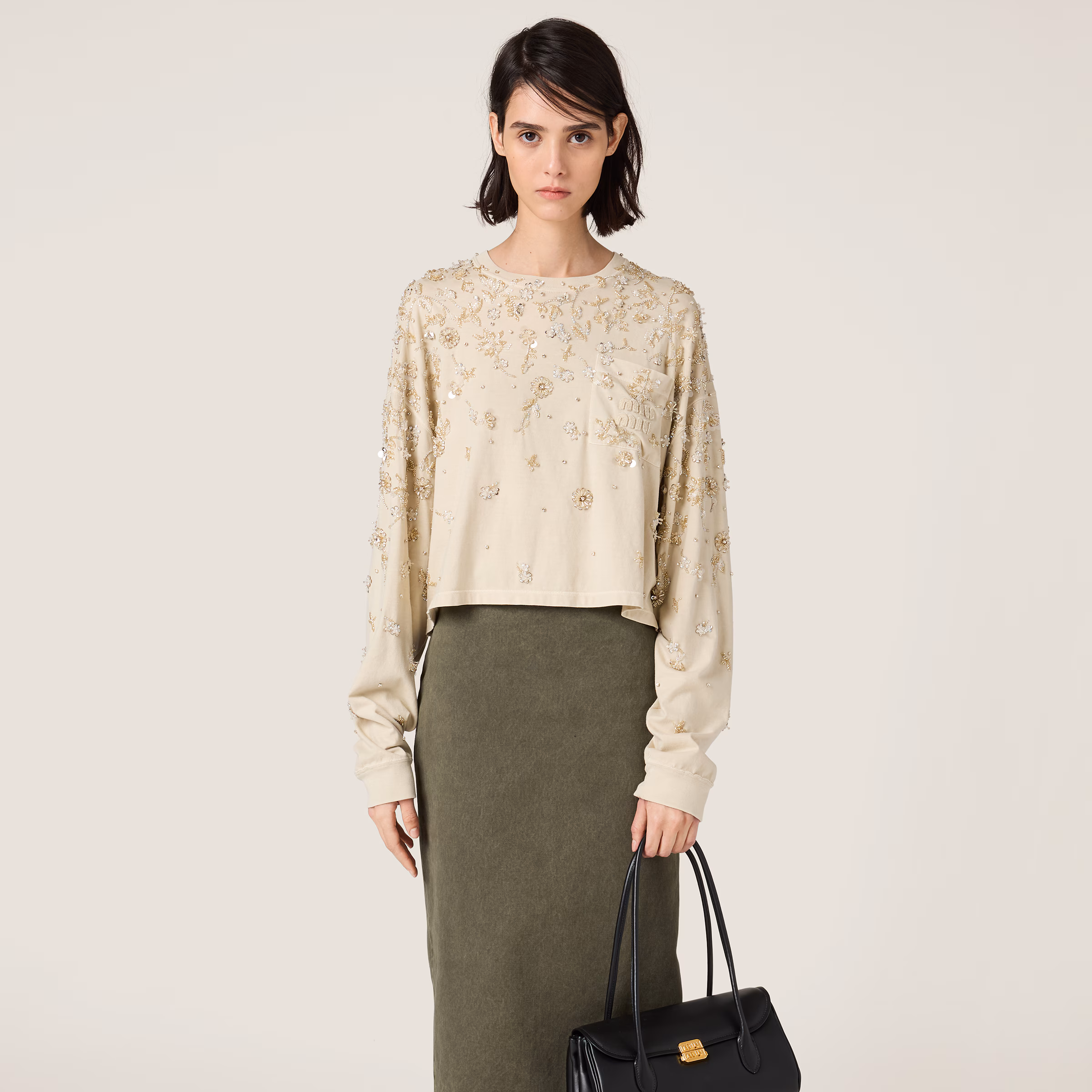 Embroidered Garment-Dyed Jersey T-Shirt