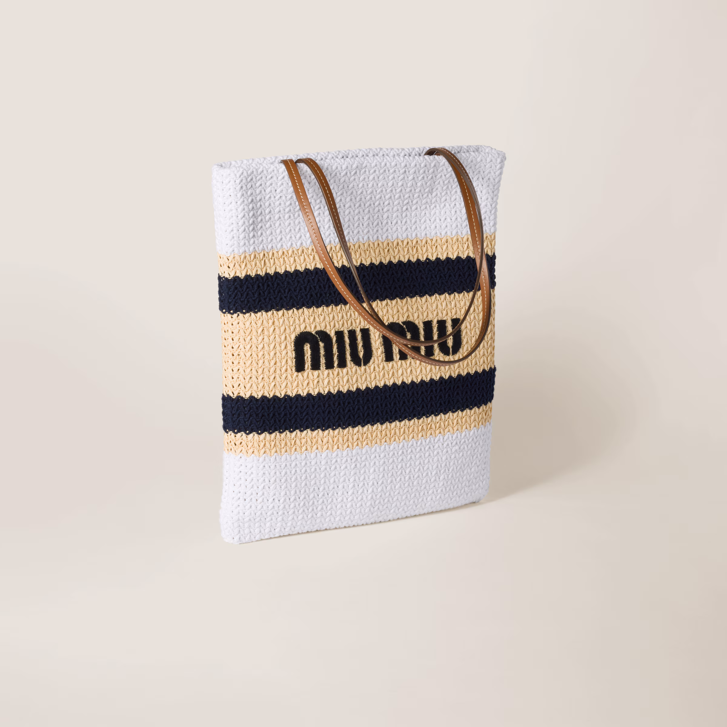 Raffia-Effect Woven Tote Bag