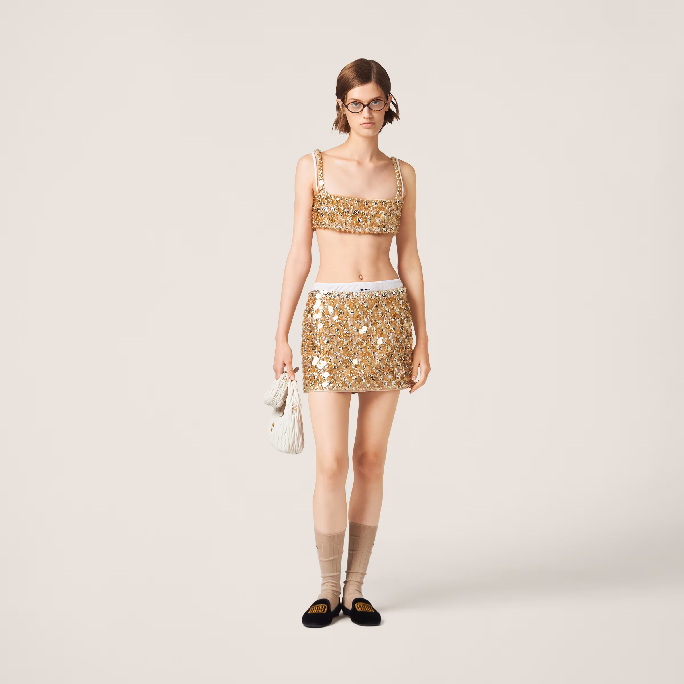 Embroidered Silk And Wool Top